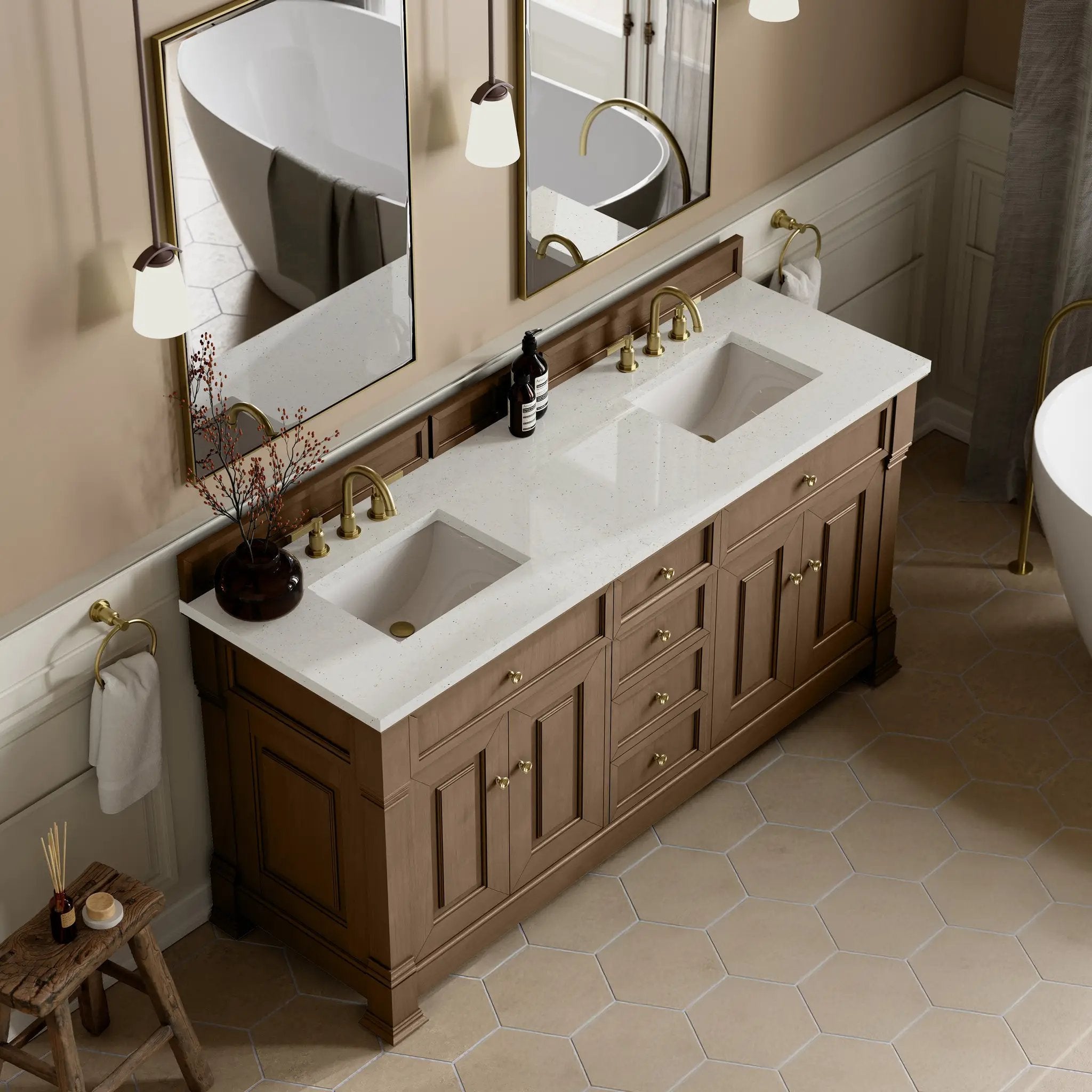 pecan vanity