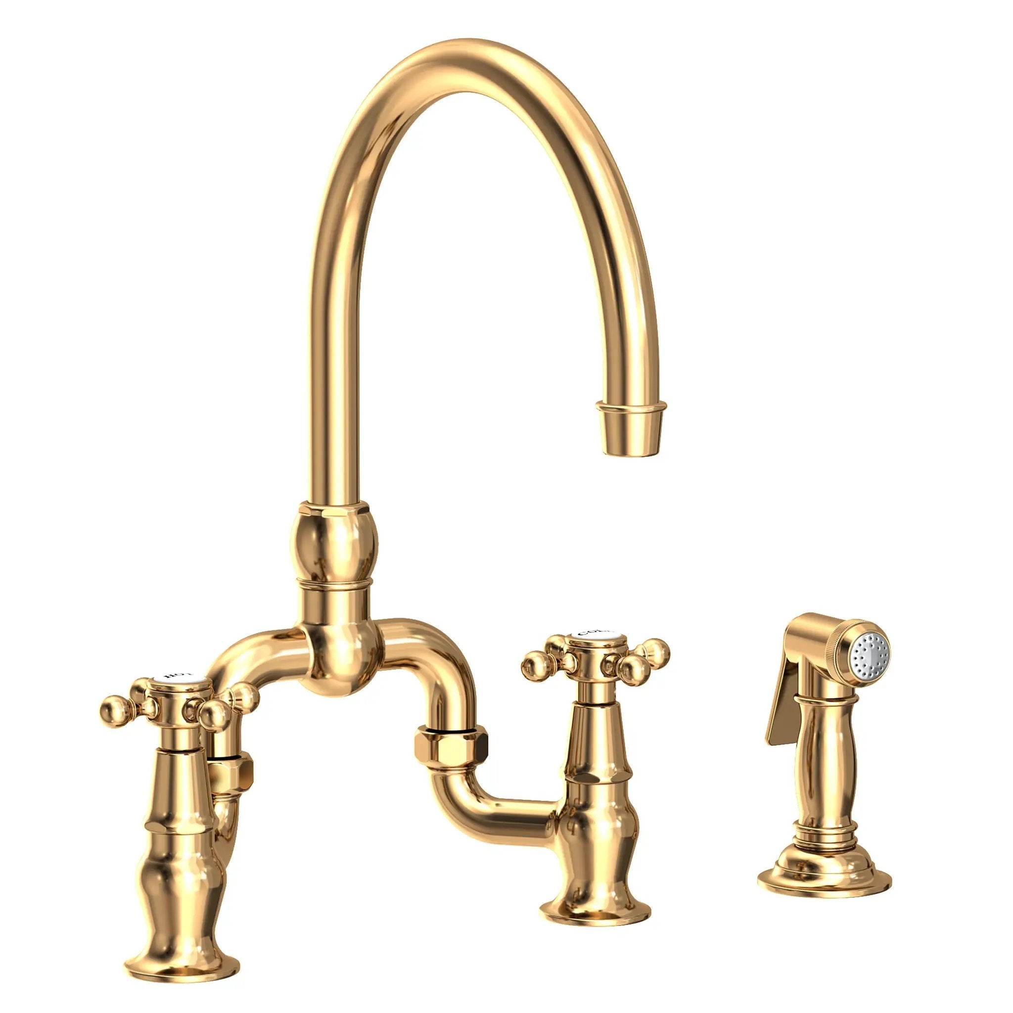 Newport Brass Chesterfield Kitchen Bridge Faucet with Side Spray by Newport Brass