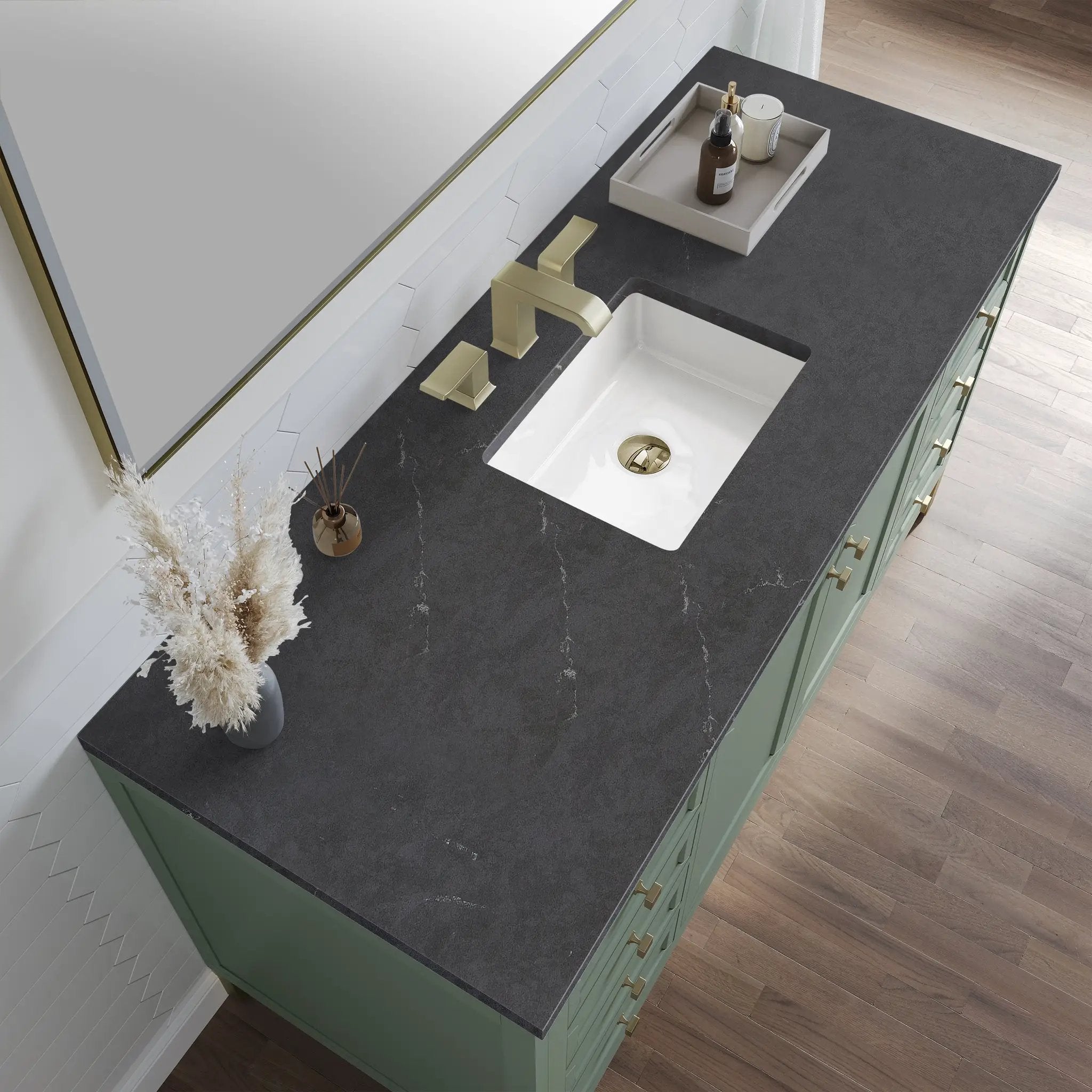 smokey celadon vanity