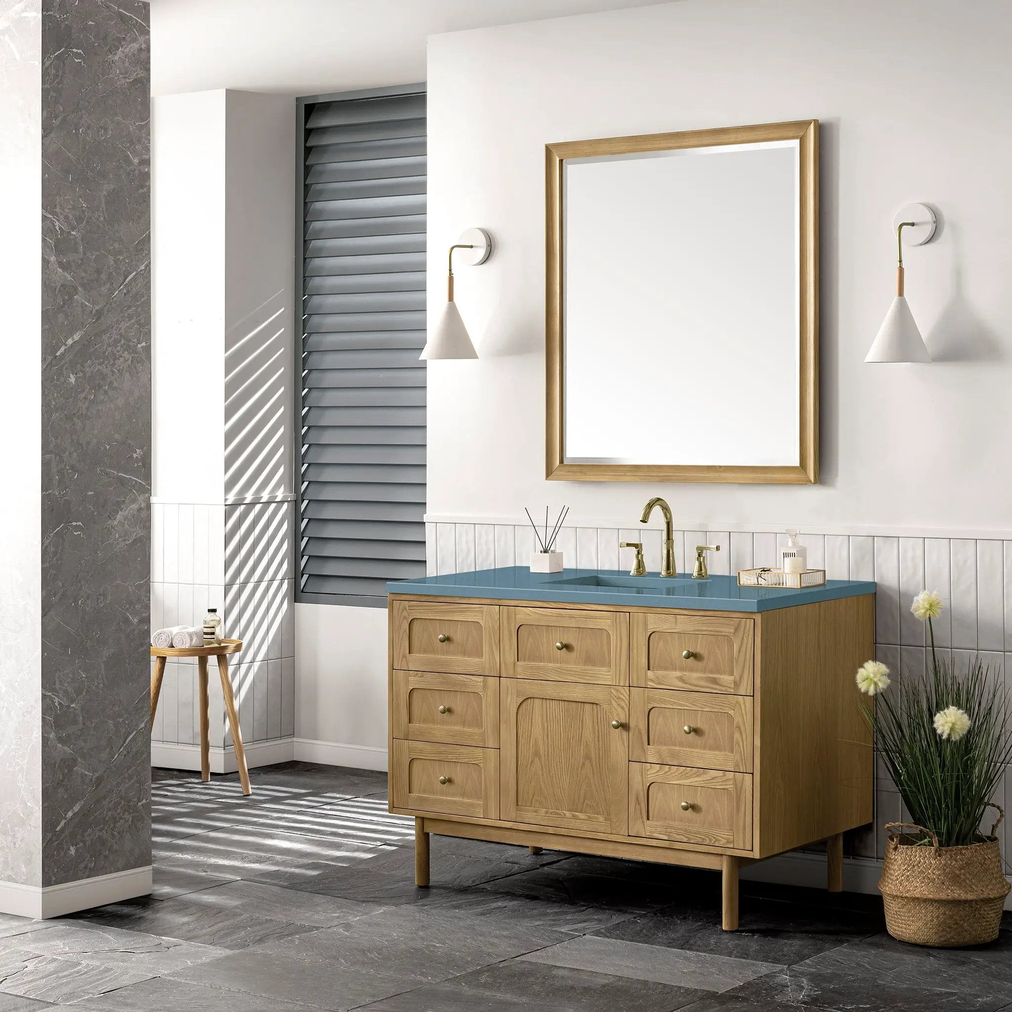 light natural oak vanity