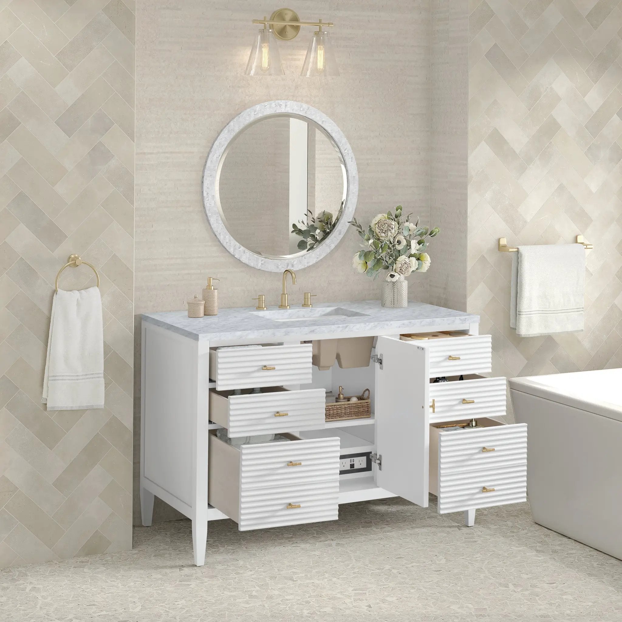 bright white vanity