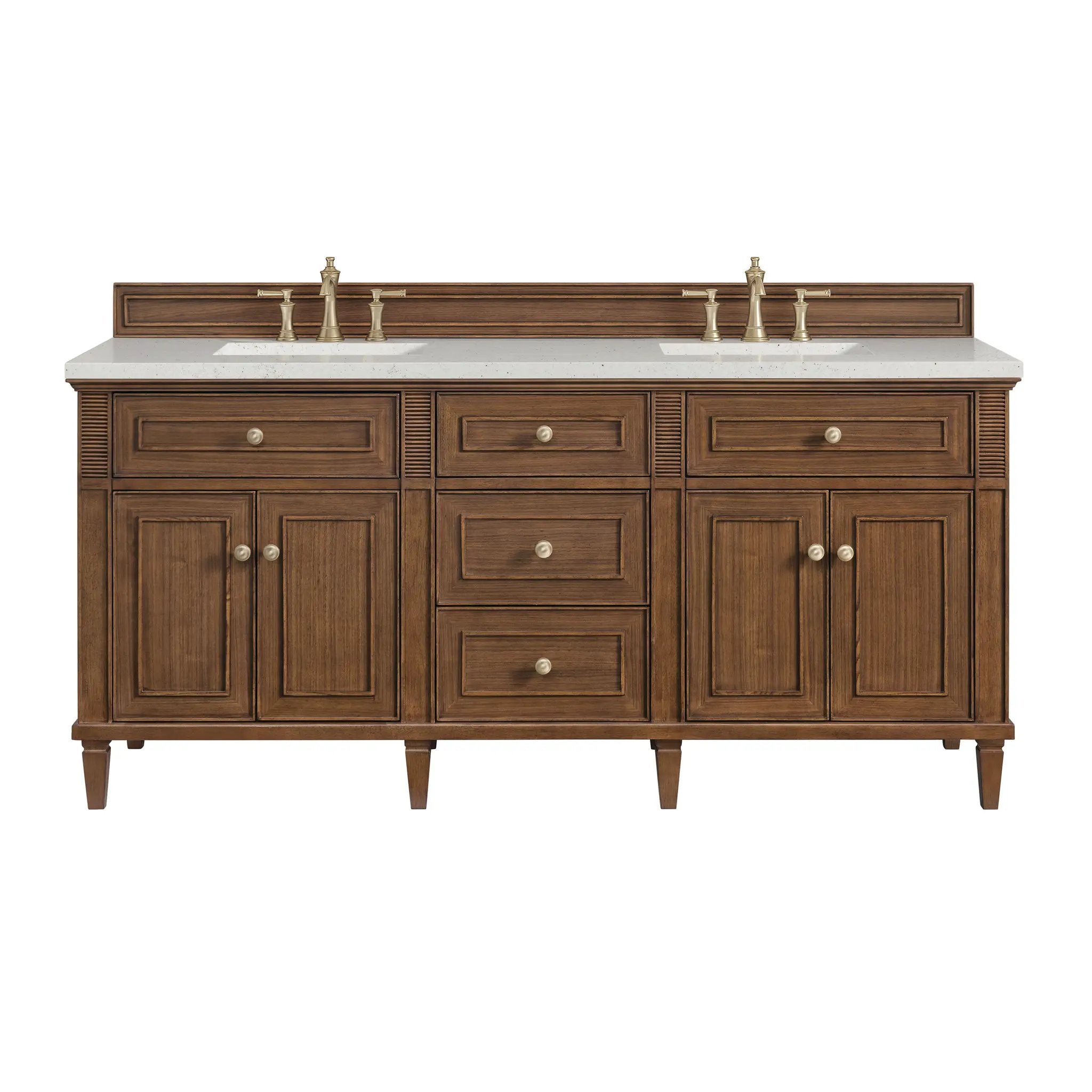 James Martin Lorelai 72" Double Vanity Set - Mid-Century Walnut by James Martin Vanities