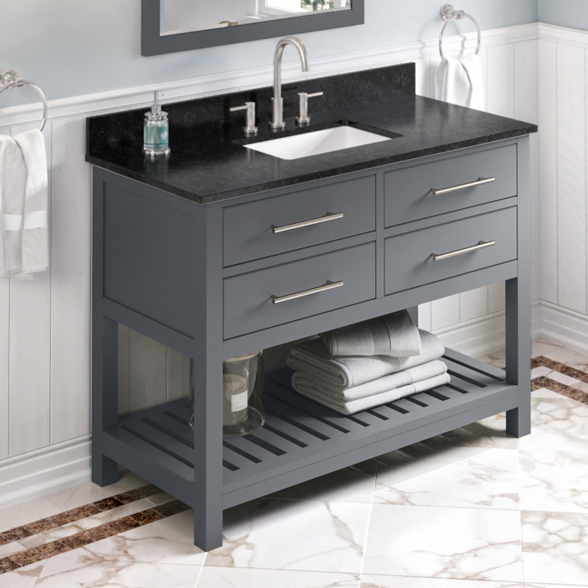 Jeffrey Alexander 48" Wavecrest Vanity Set