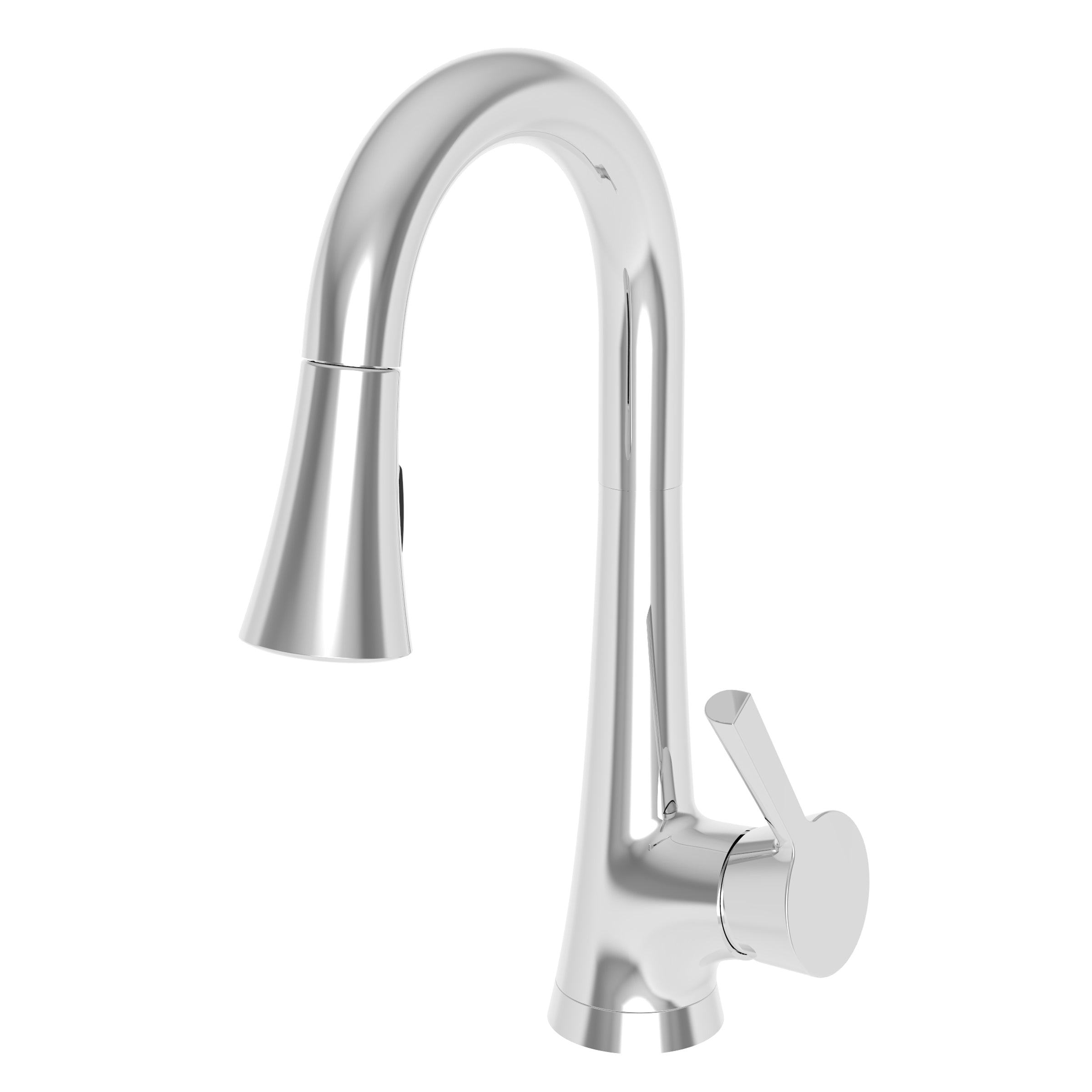 polished chrome pull down faucet