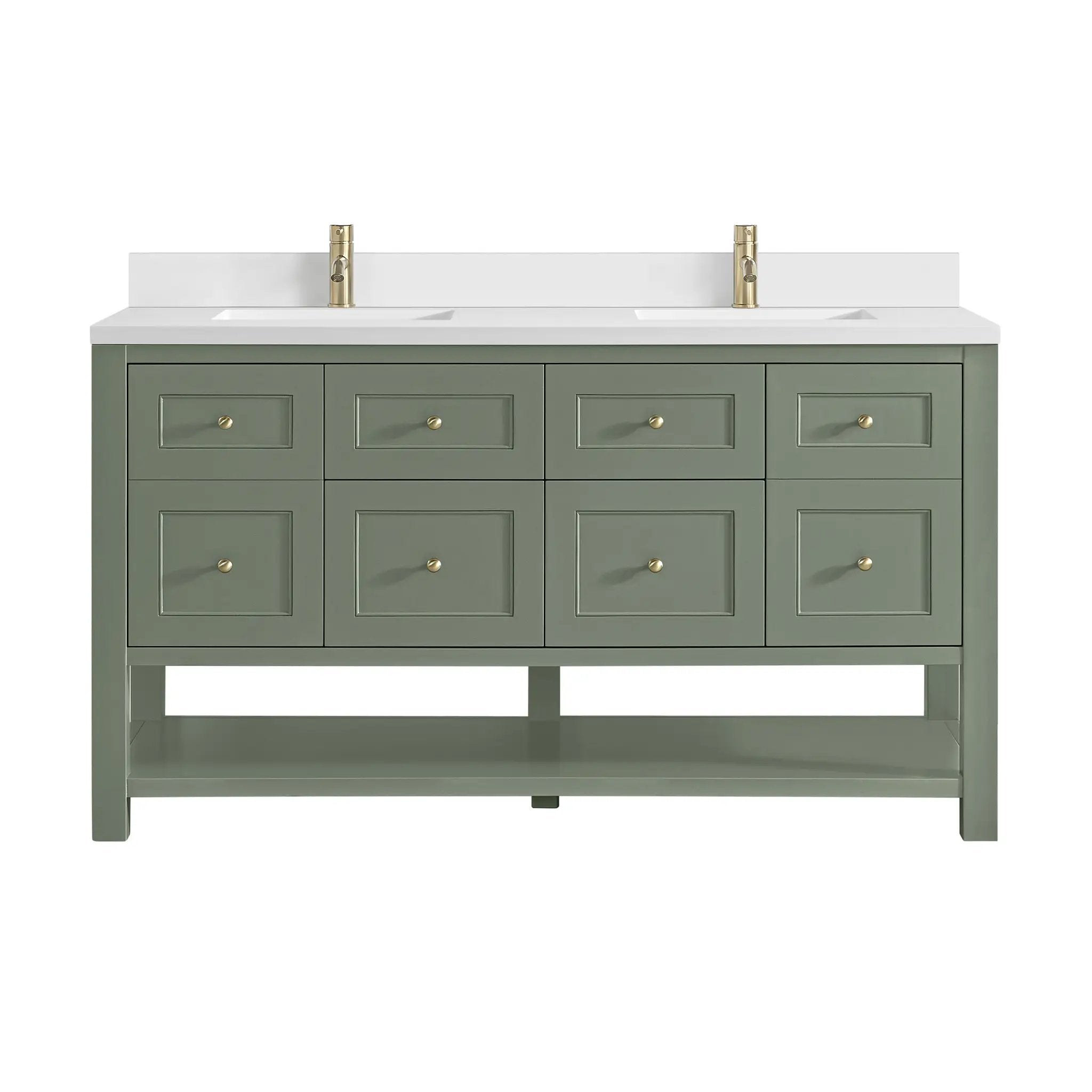 James Martin Breckenridge 60" Double Vanity Set - Smokey Celadon by James Martin Vanities