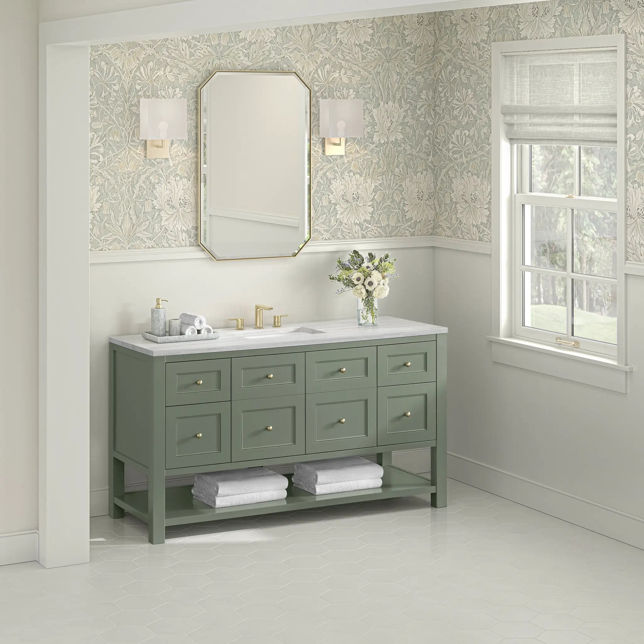 smokey celadon vanity