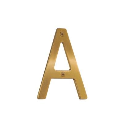brushed brass house letter