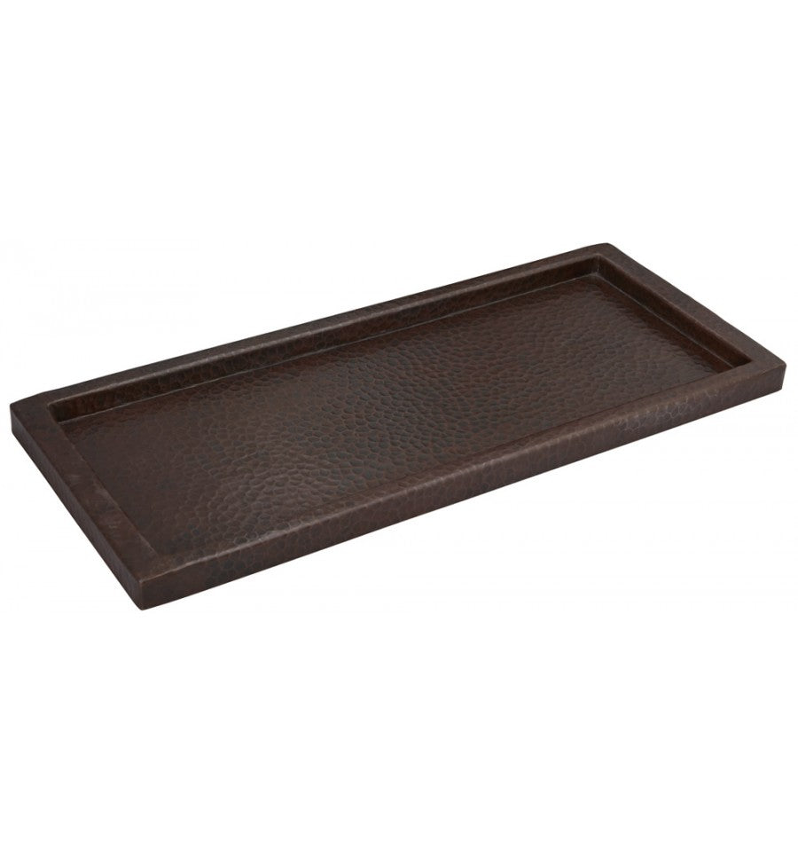 aged copper hammered tray
