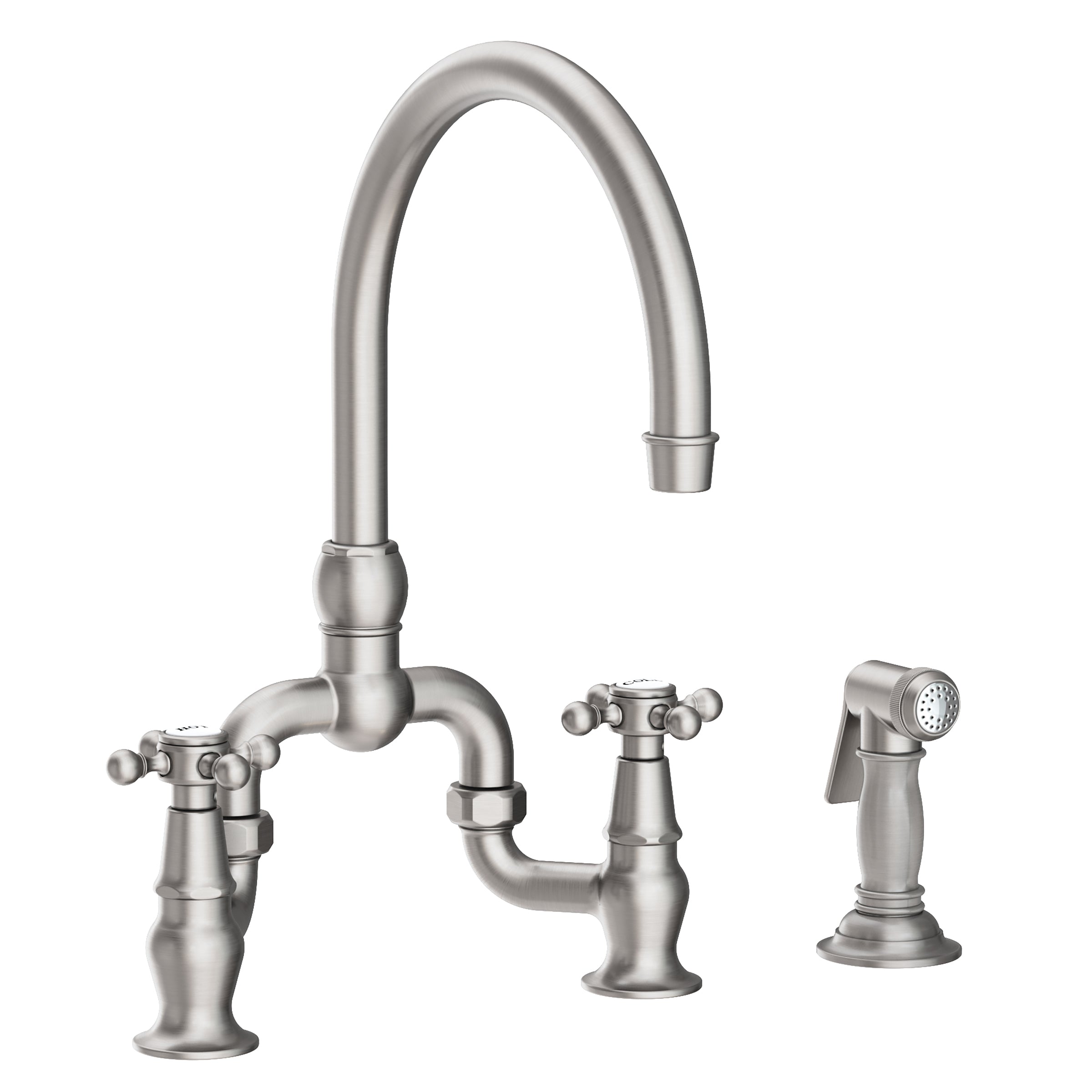 Newport Brass Chesterfield Kitchen Bridge Faucet with Side Spray