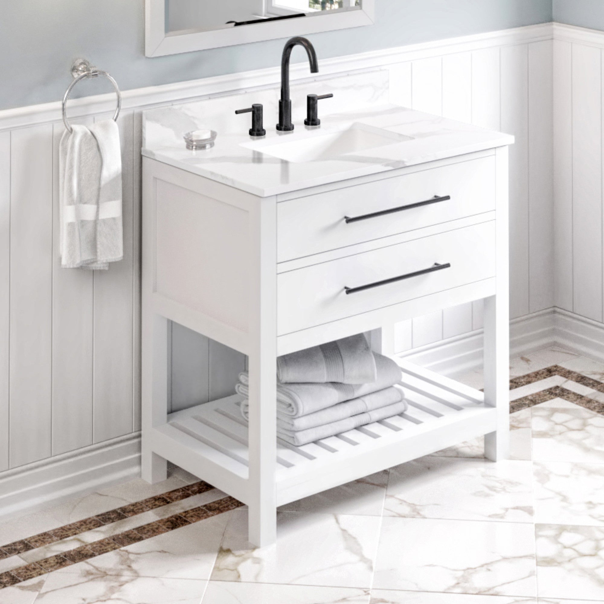 Jeffrey Alexander 36" Wavecrest Vanity Set