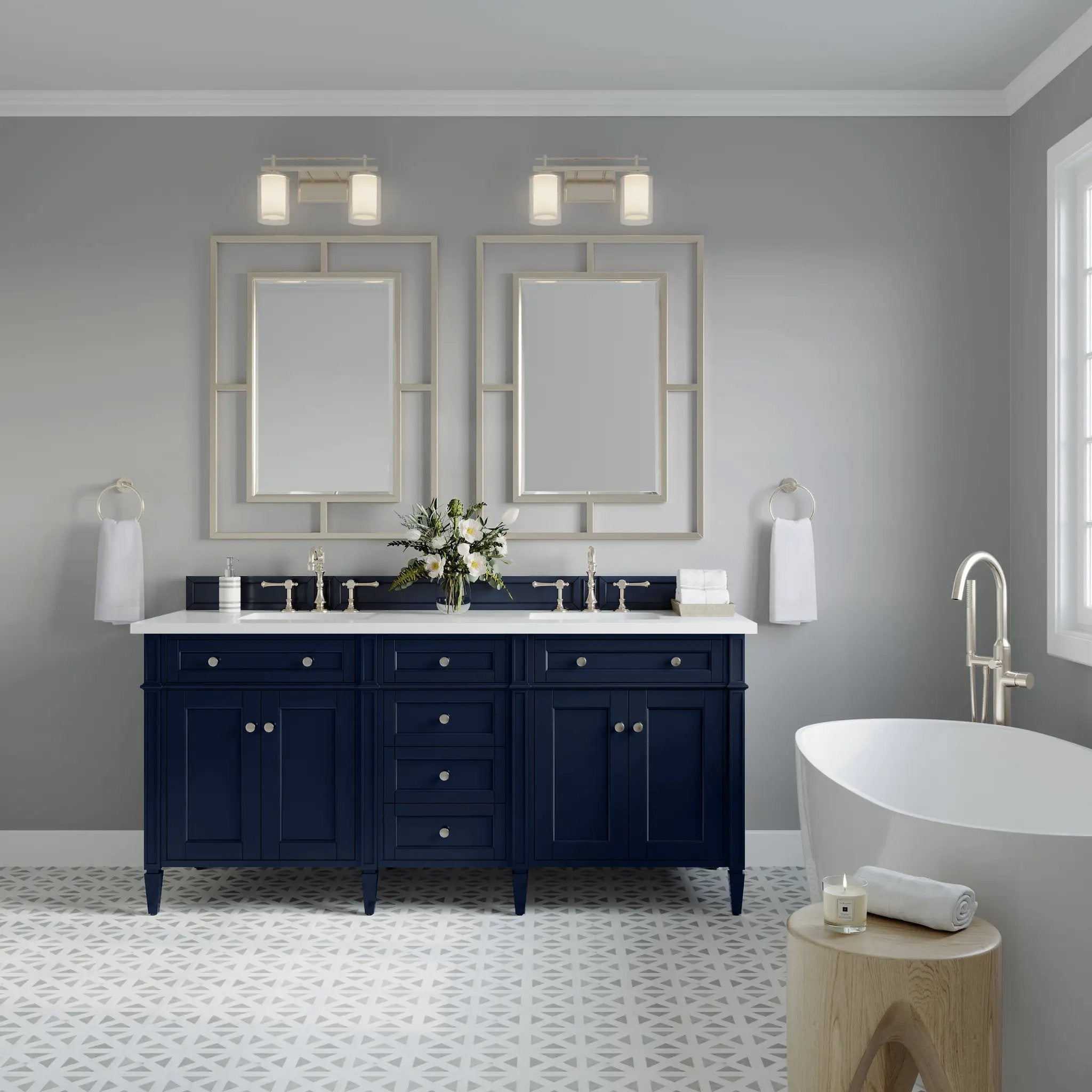 James Martin Brittany 72" Double Vanity Set - Victory Blue by James Martin Vanities