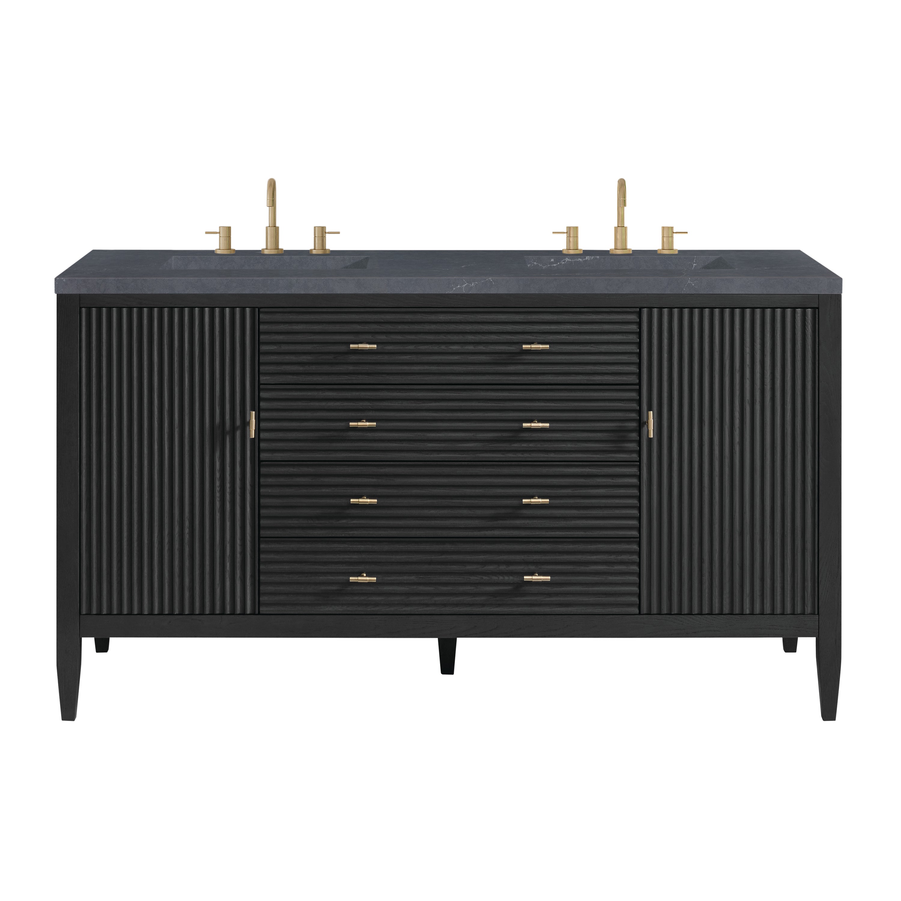 James Martin Myrrin 60" Double Vanity Set - Carbon Oak by James Martin Vanities