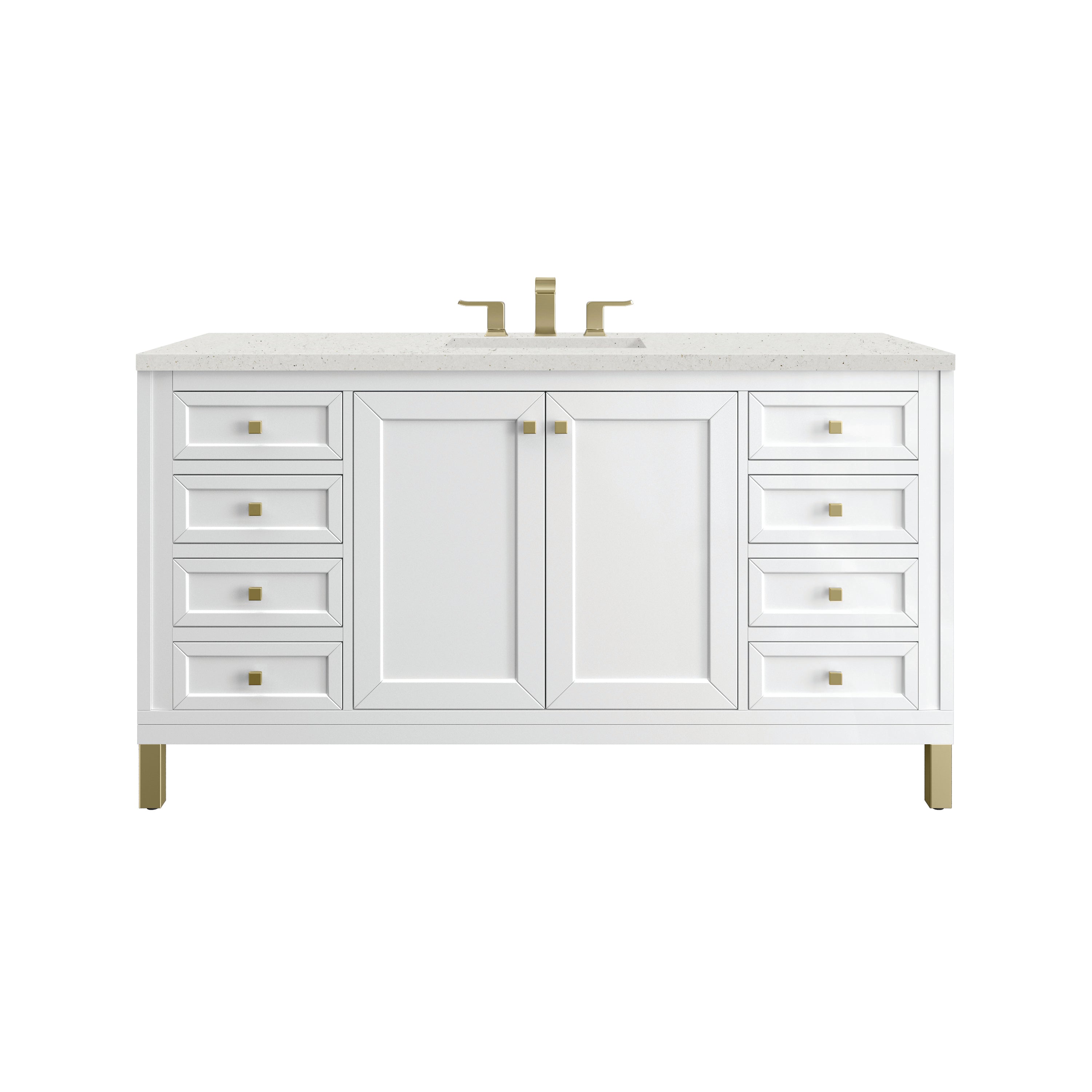 James Martin Vanities Chicago 60" Single Vanity - Glossy White
