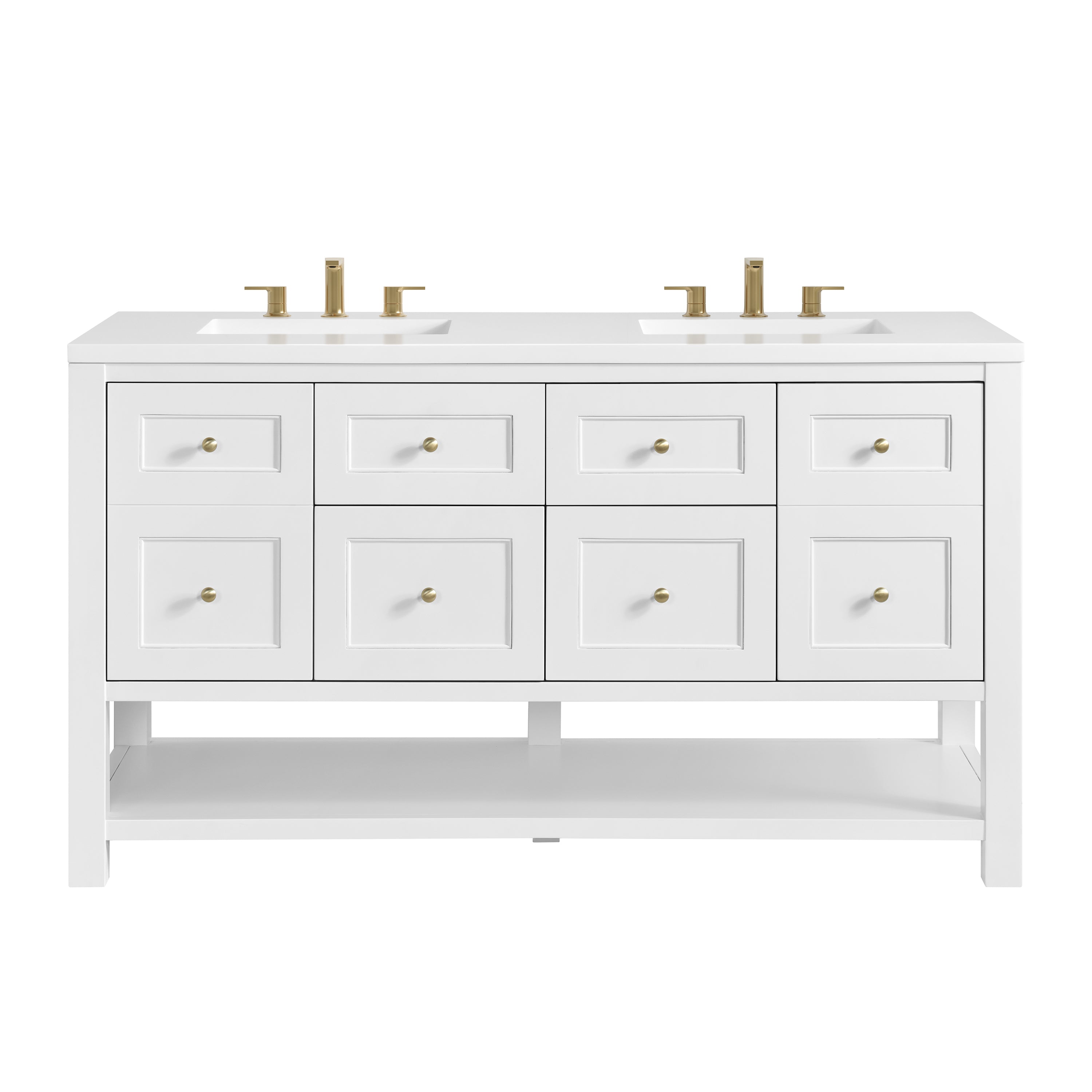 James Martin Vanities Breckenridge 60" Double Vanity - Bright White