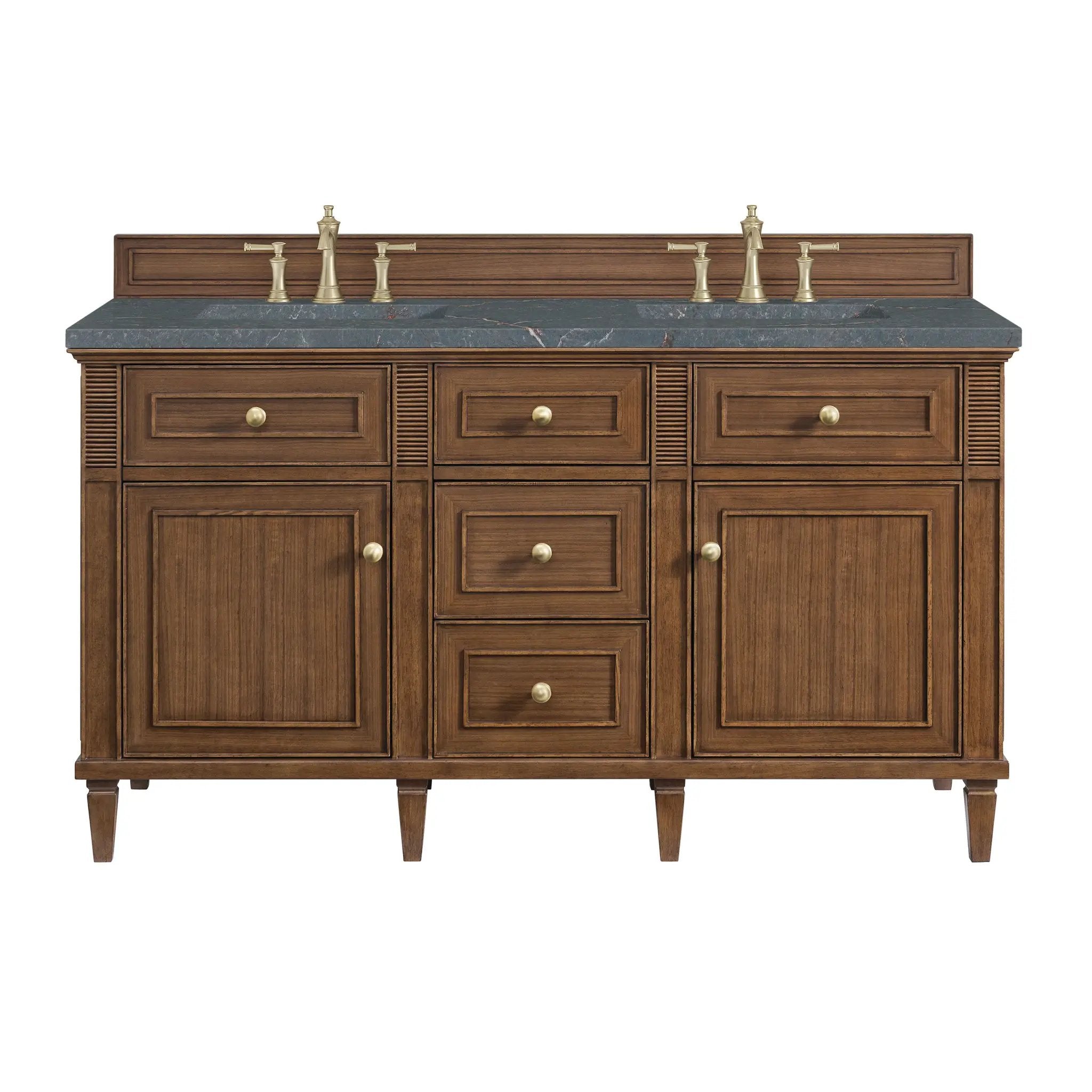 James Martin Lorelai 60" Double Vanity Set - Mid-Century Walnut by James Martin Vanities