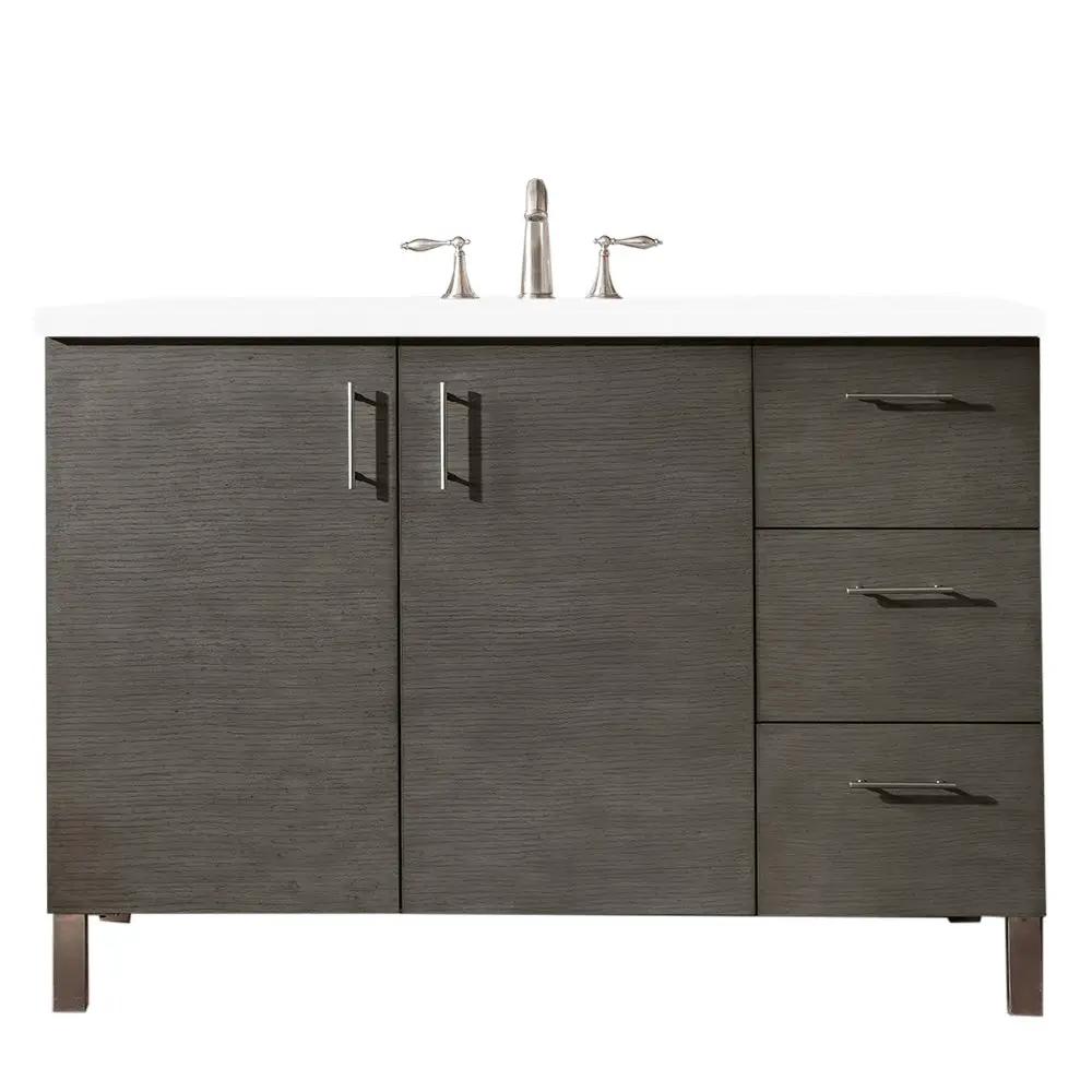 James Martin Metropolitan 48" Single Vanity Set - Silver Oak by James Martin Vanities