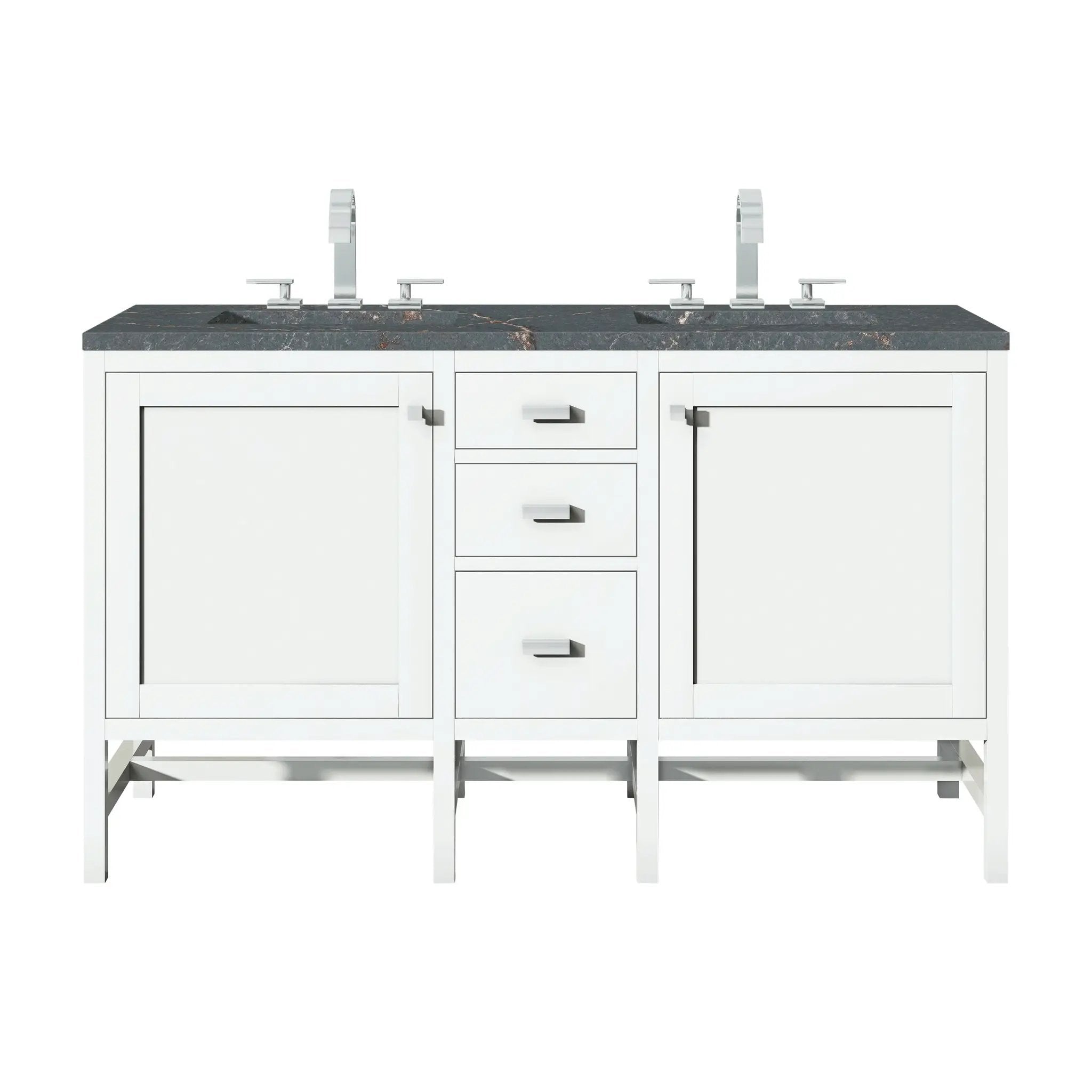 James Martin Addison 60" Double Vanity Set - Glossy White by James Martin Vanities
