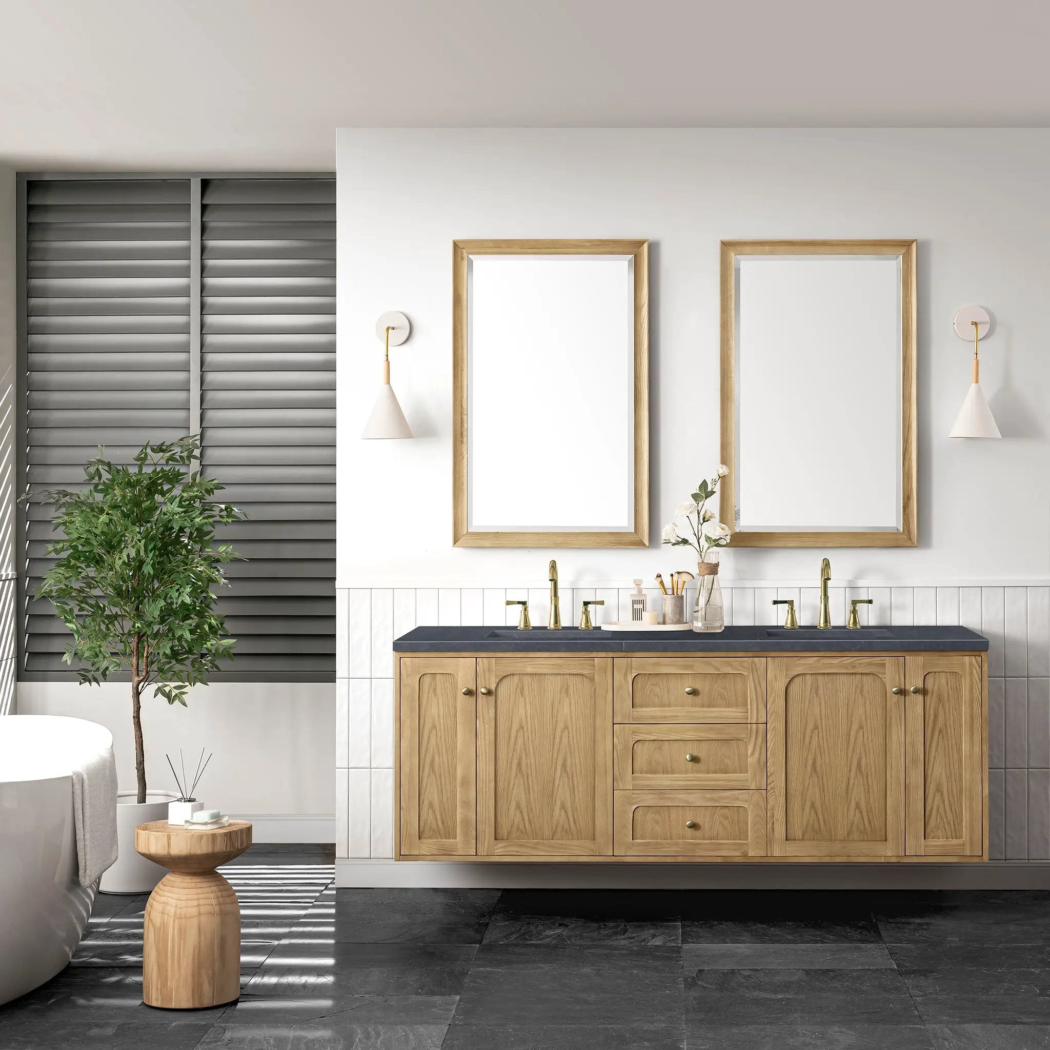 light natural oak vanity