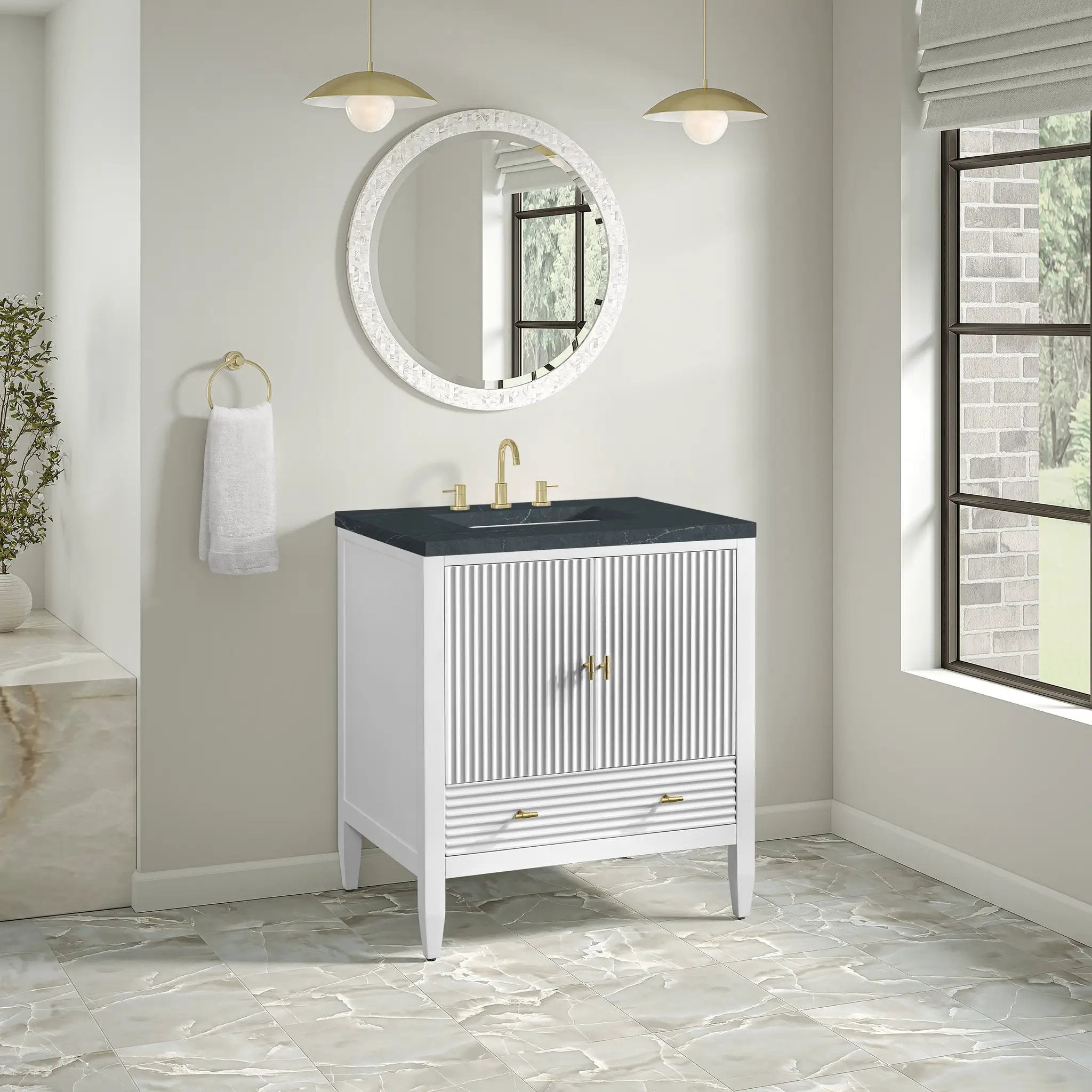 bright white vanity