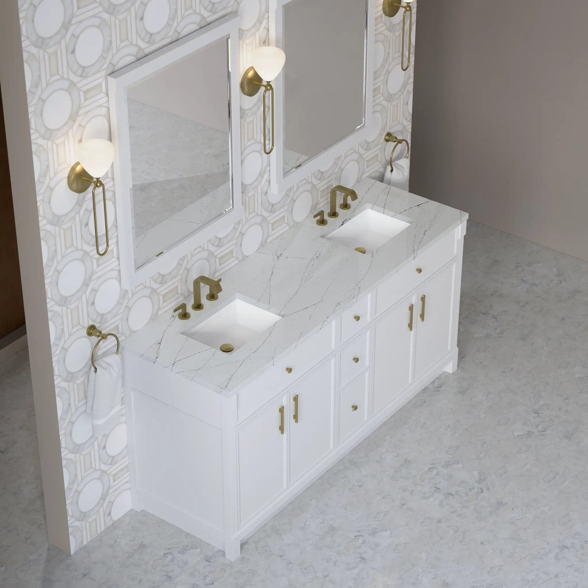 bright white vanity