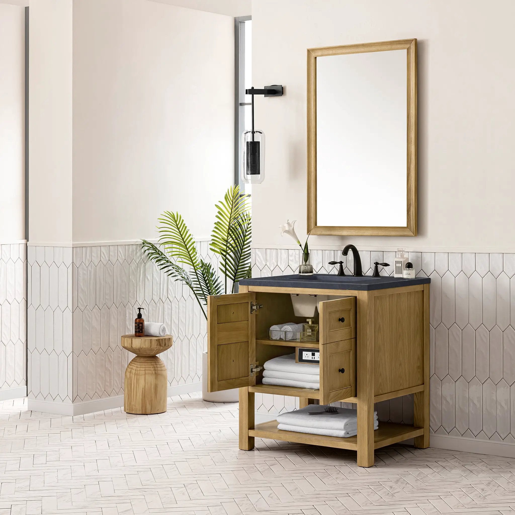 light natural oak vanity