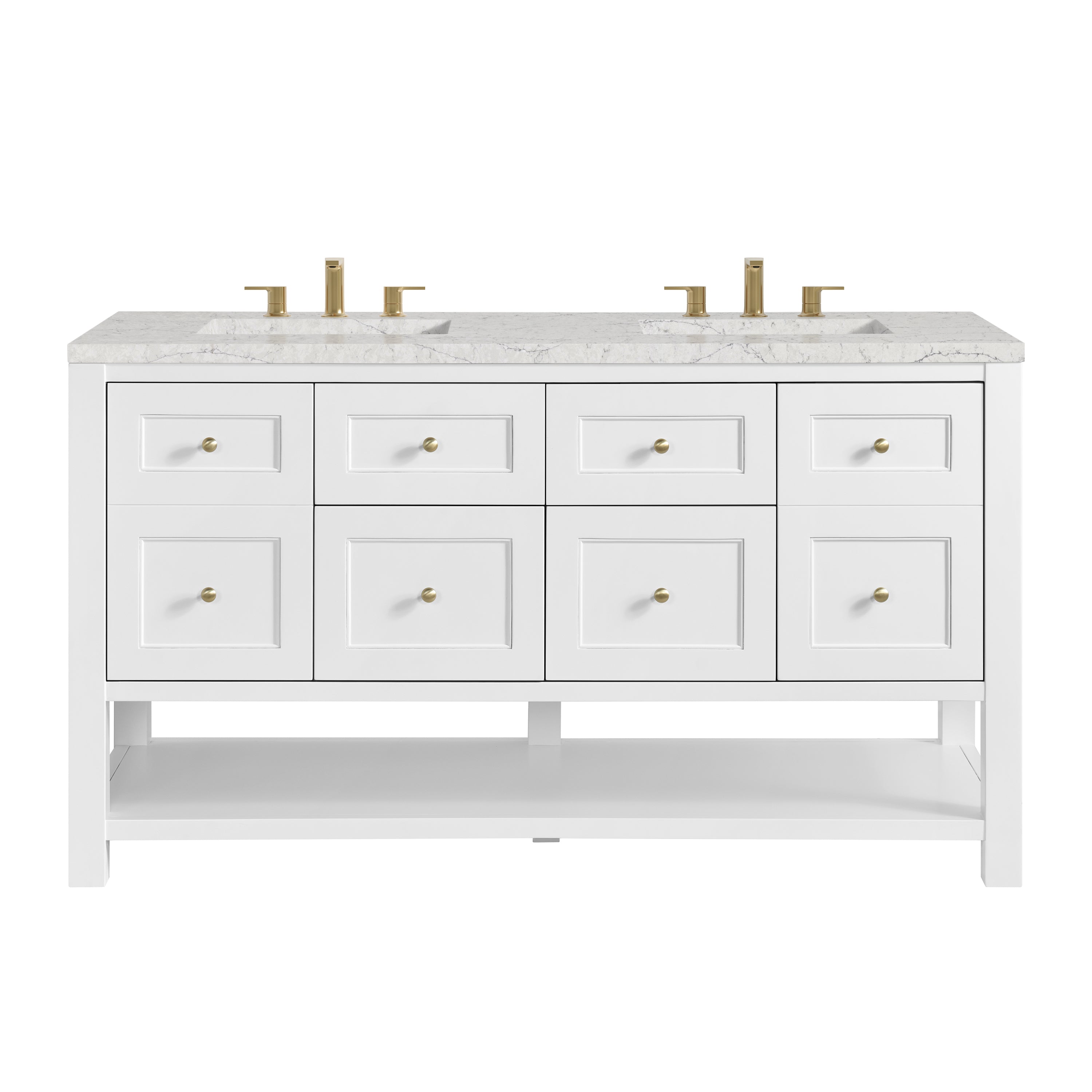 James Martin Vanities Breckenridge 60" Double Vanity - Bright White