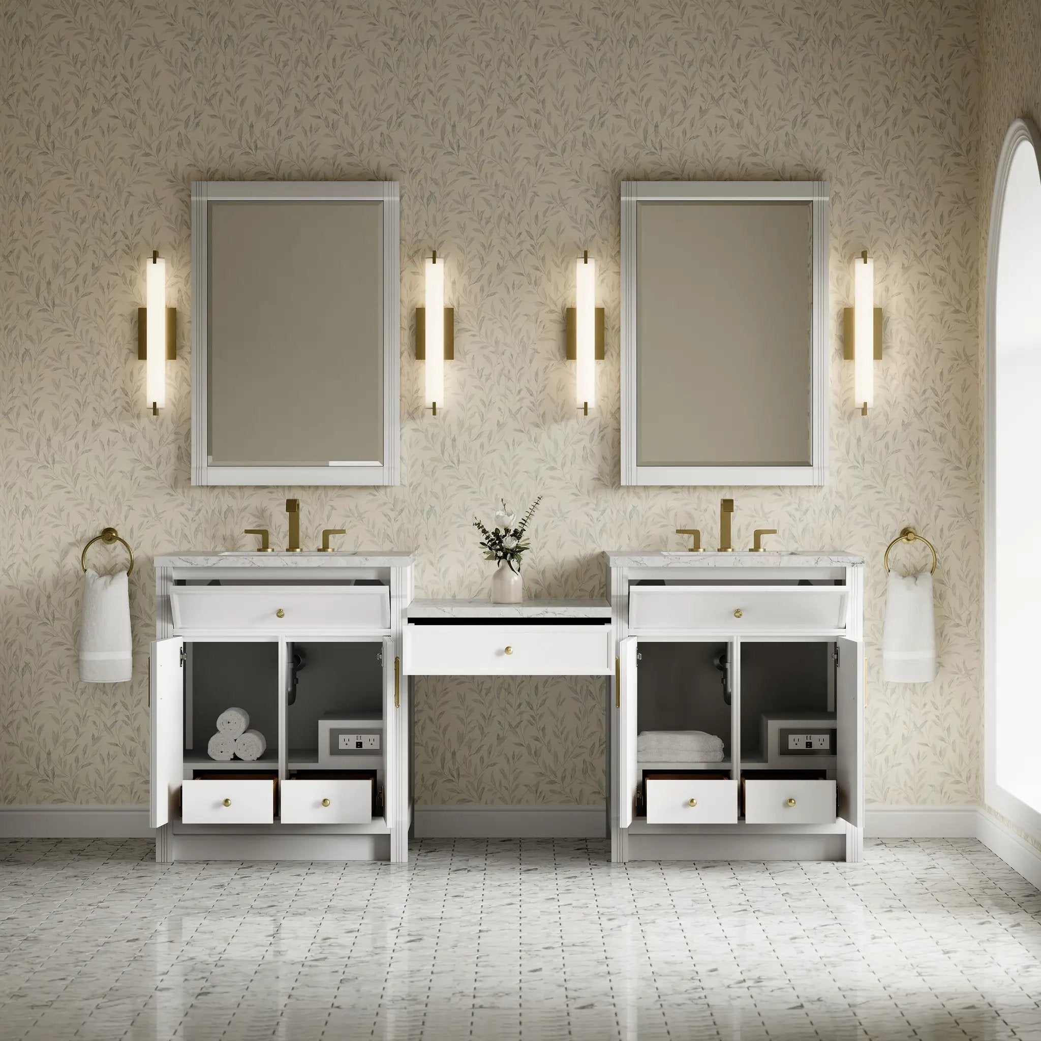 bright white vanity