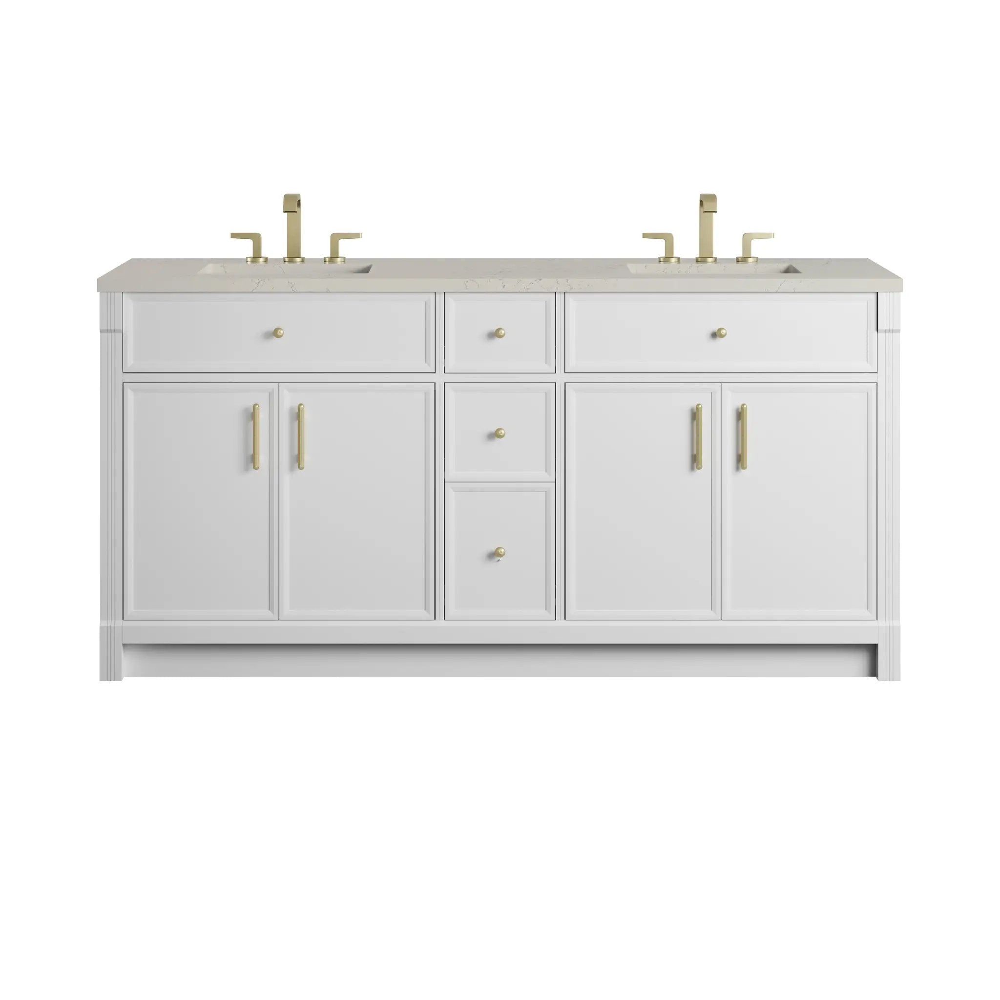 James Martin Bellshire 72" Double Vanity Set - Bright White by James Martin Vanities