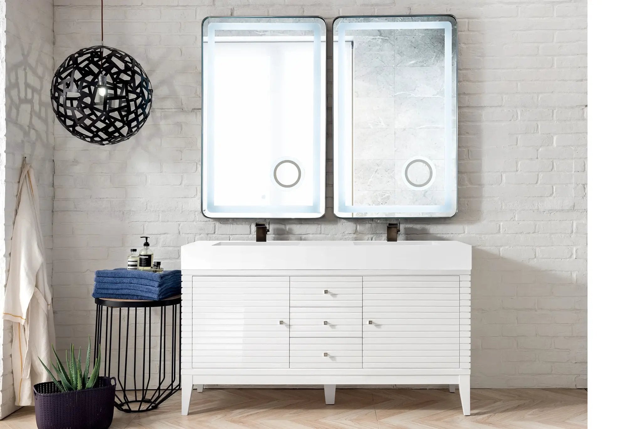glossy white vanity