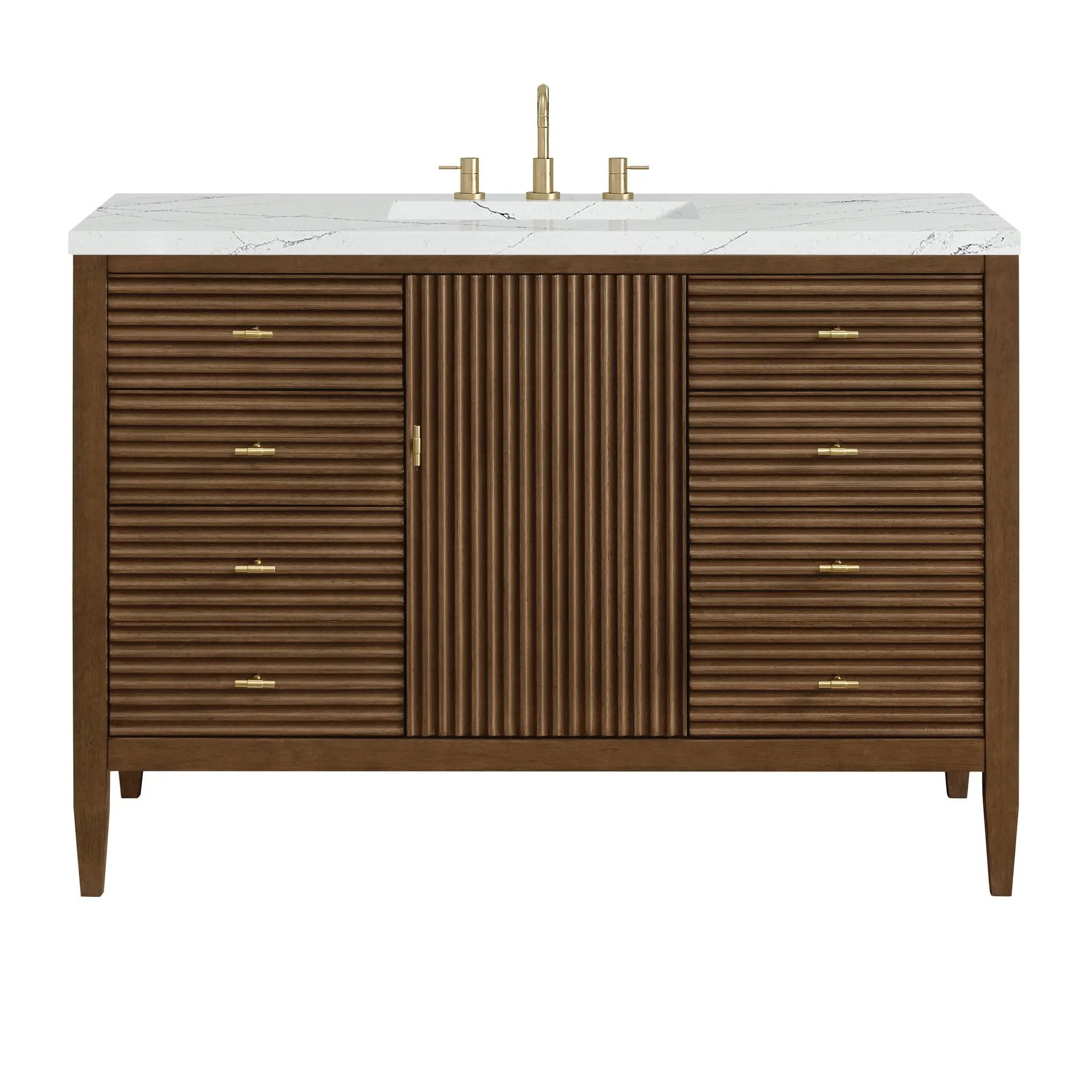 James Martin Myrrin 48" Single Vanity Set - Mid Century Walnut by James Martin Vanities