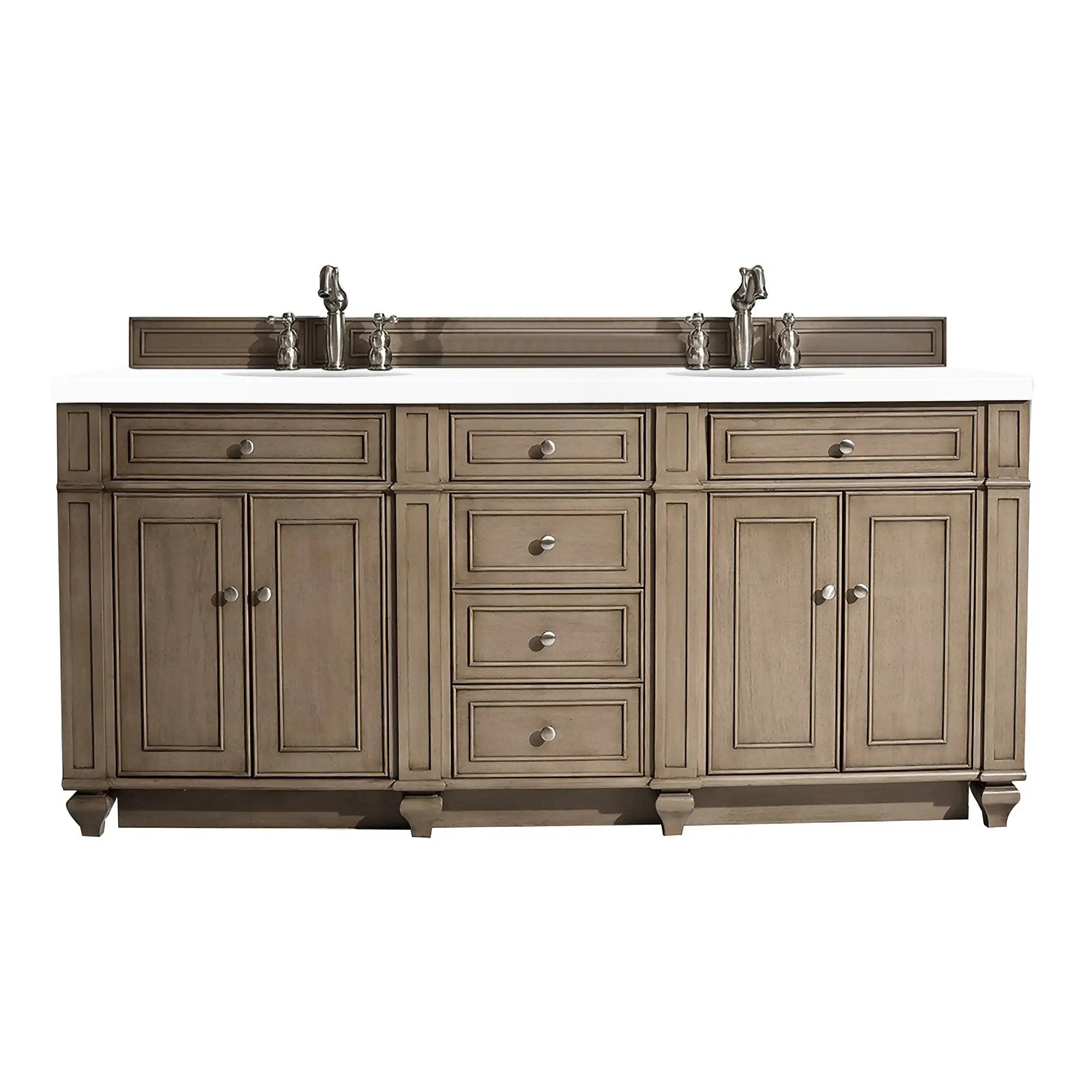 James Martin Bristol 72" Double Vanity Set - Whitewashed Walnut by James Martin Vanities