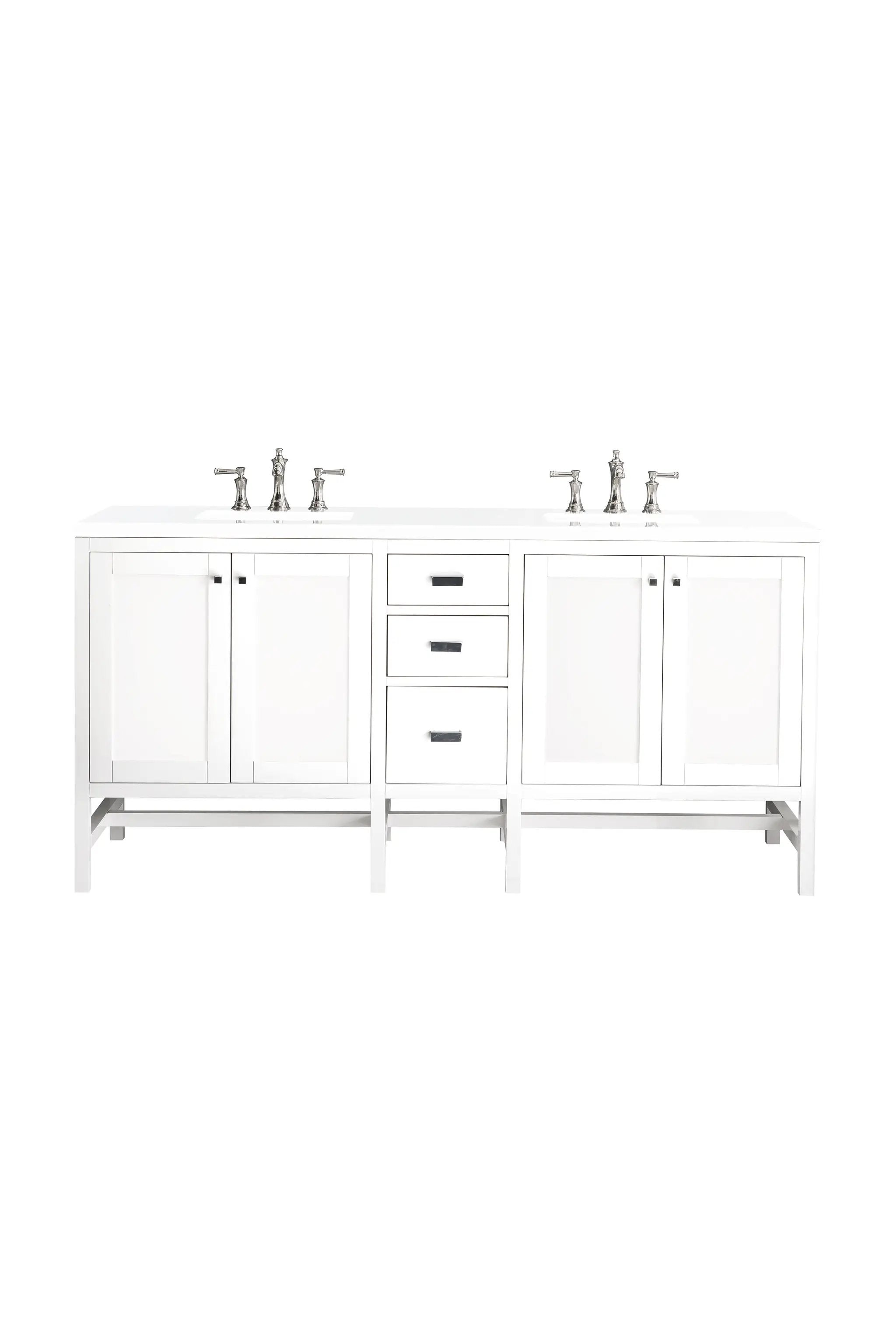 James Martin Addison 72" Double Vanity Set - Glossy White by James Martin Vanities