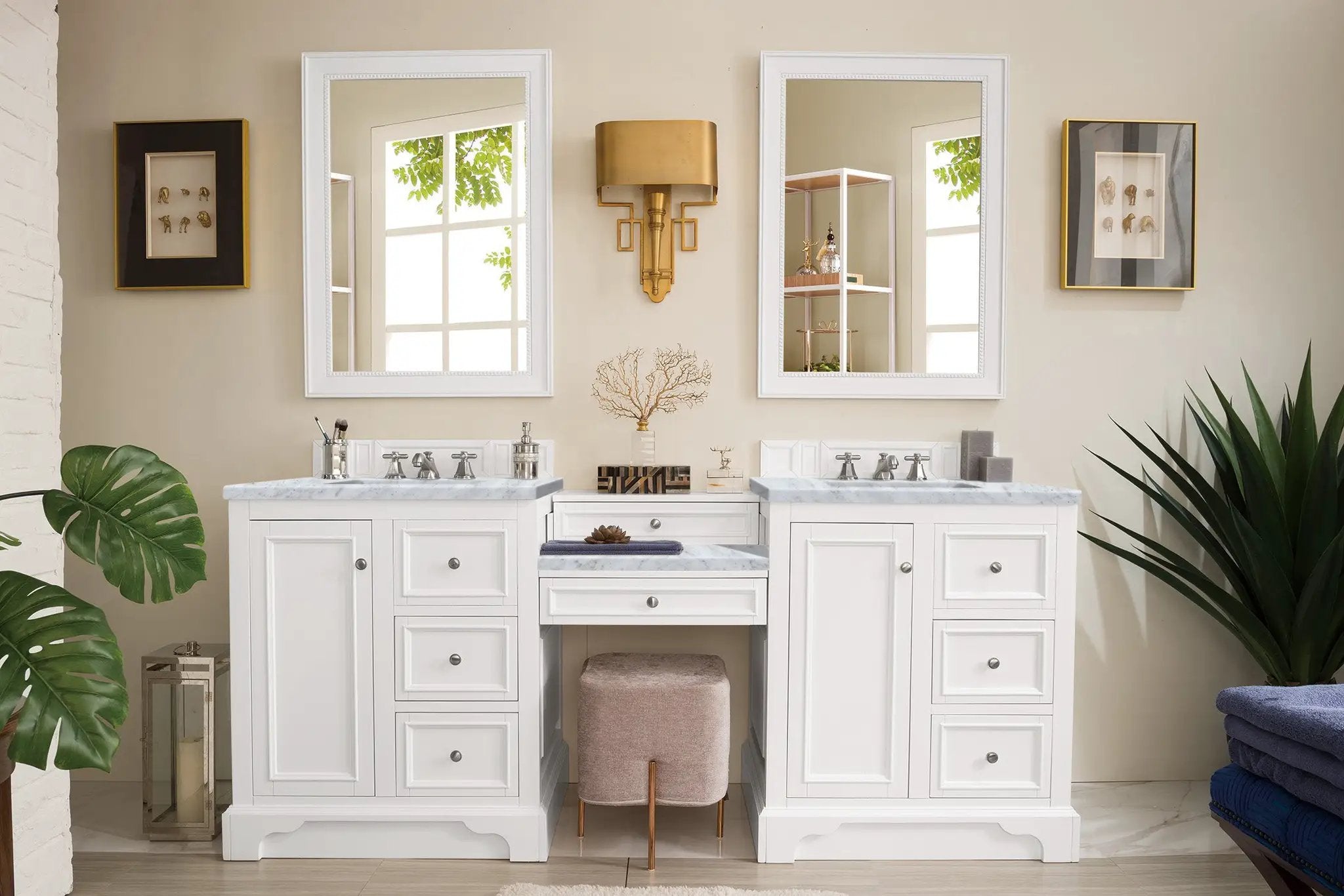 James Martin De Soto 82" Double Vanity Set - Bright White by James Martin Vanities