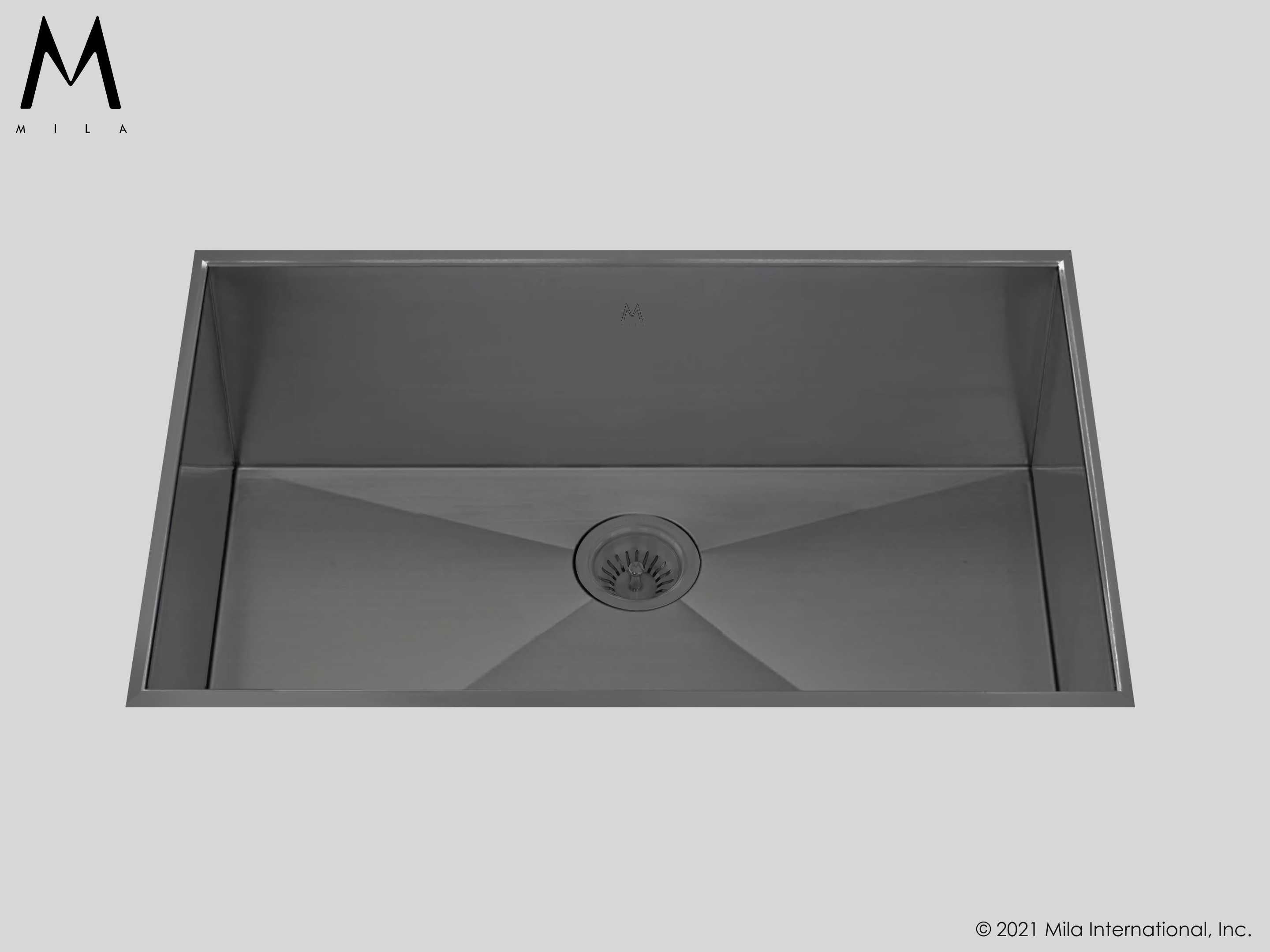 MILA PROFILE Low Profile Single Bowl Flush-Mount 32 x 17.5 Kitchen Sink