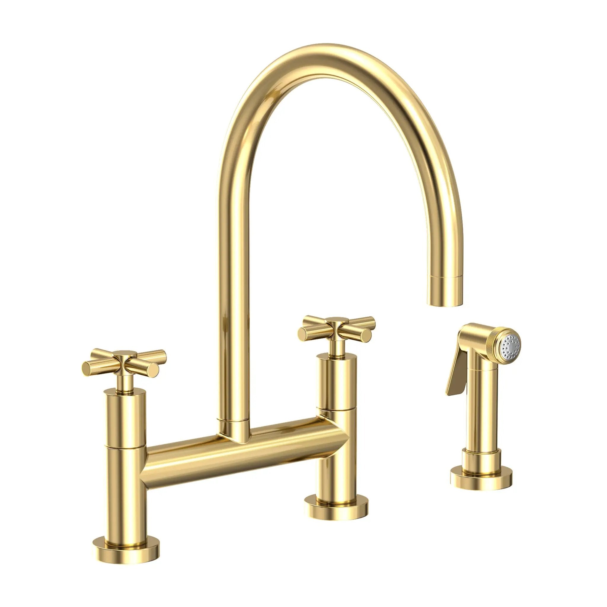 Newport Brass East Linear Kitchen Bridge Faucet with Side Spray by Newport Brass