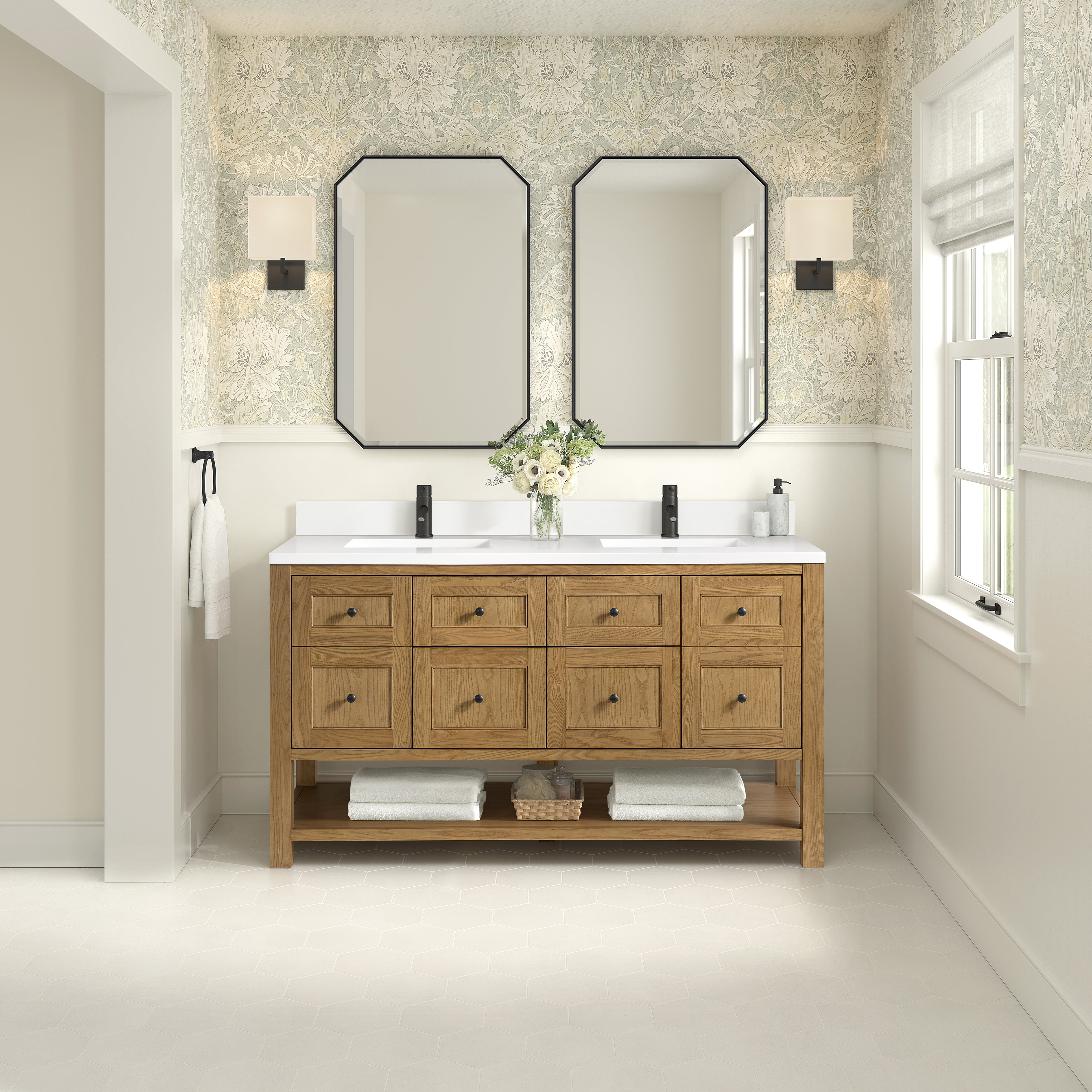 light natural oak vanity