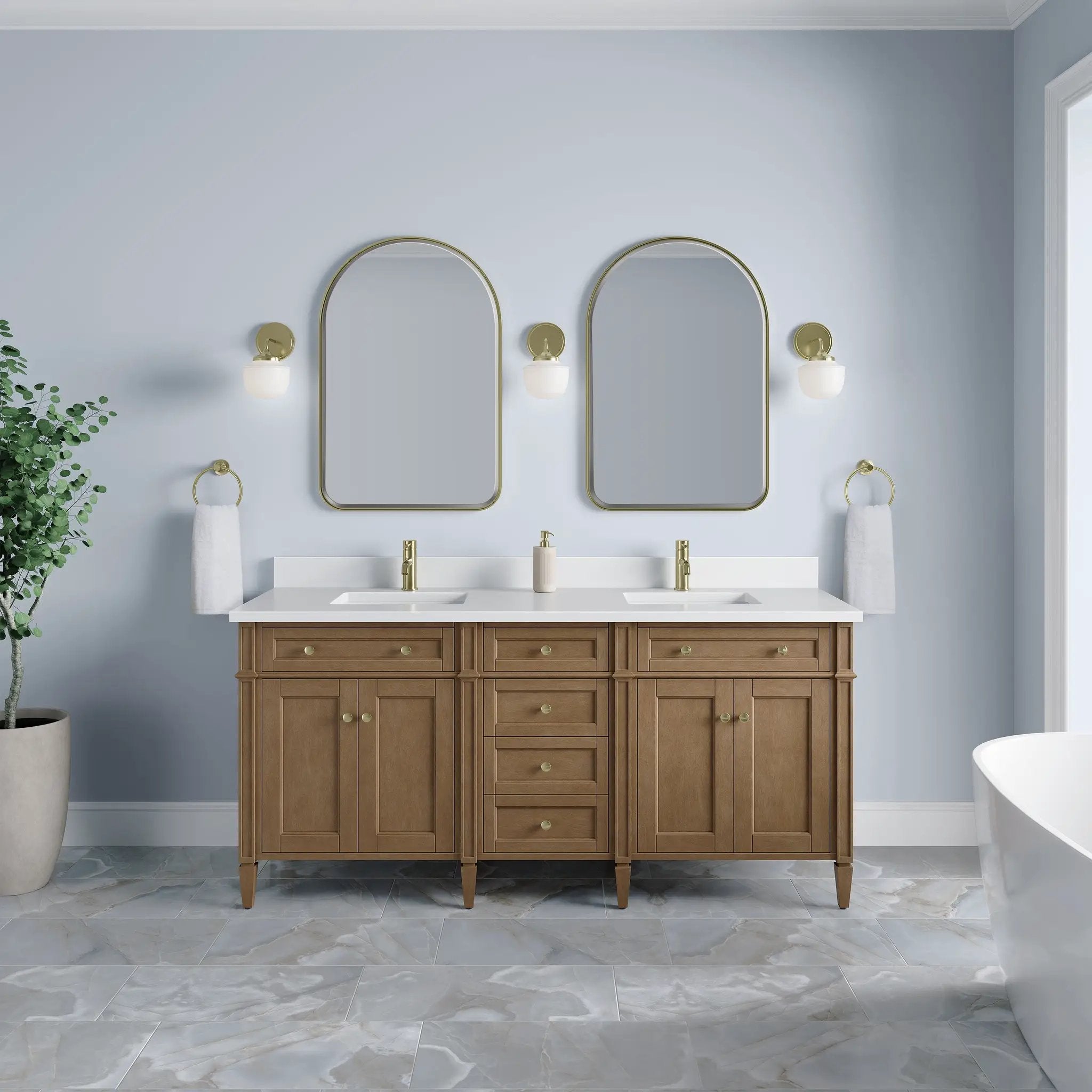 pecan vanity
