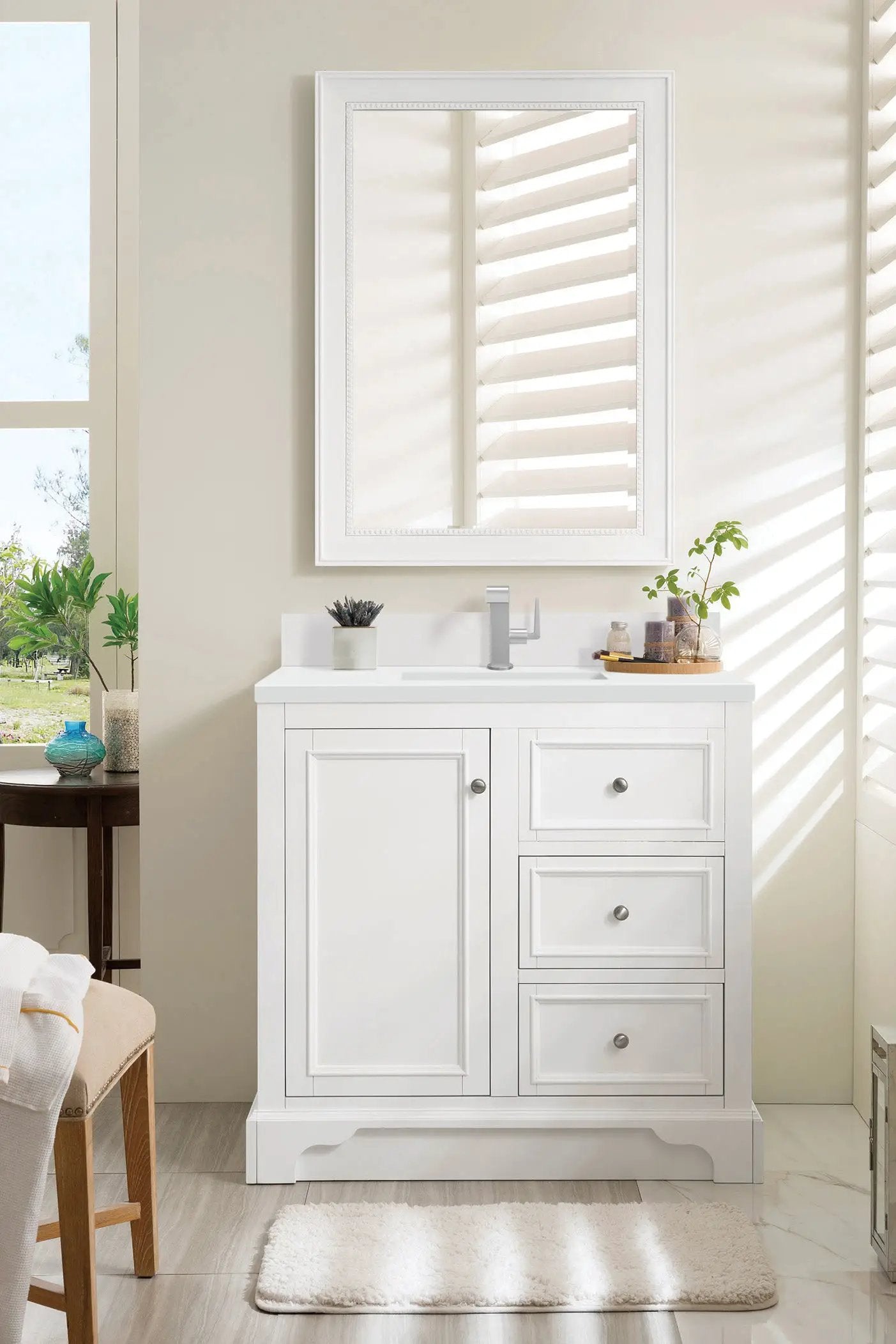 bright white vanity