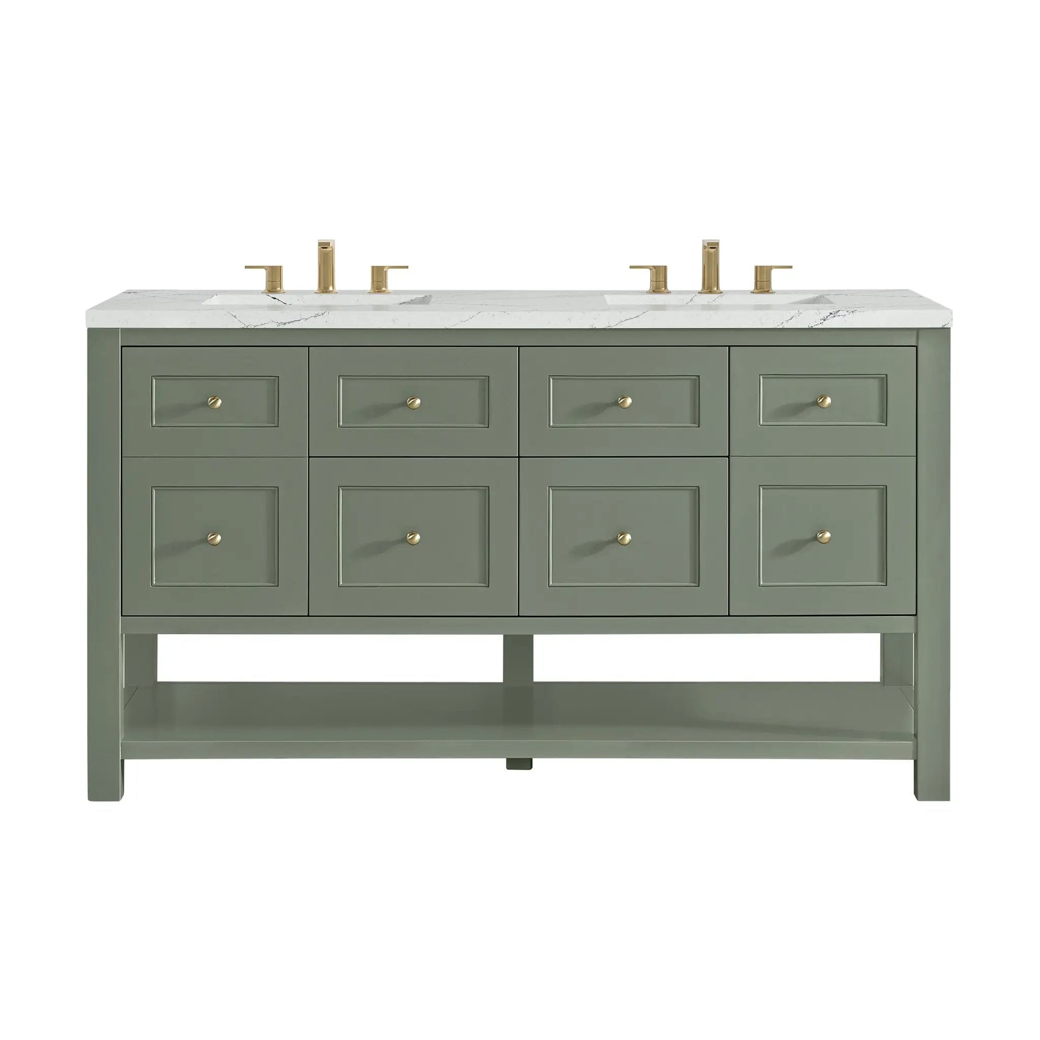 James Martin Breckenridge 60" Double Vanity Set - Smokey Celadon by James Martin Vanities