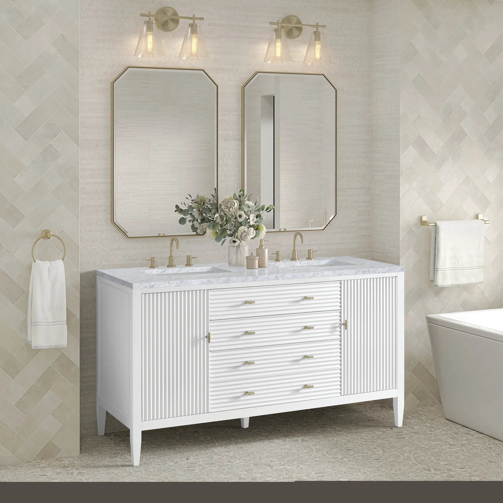 bright white vanity