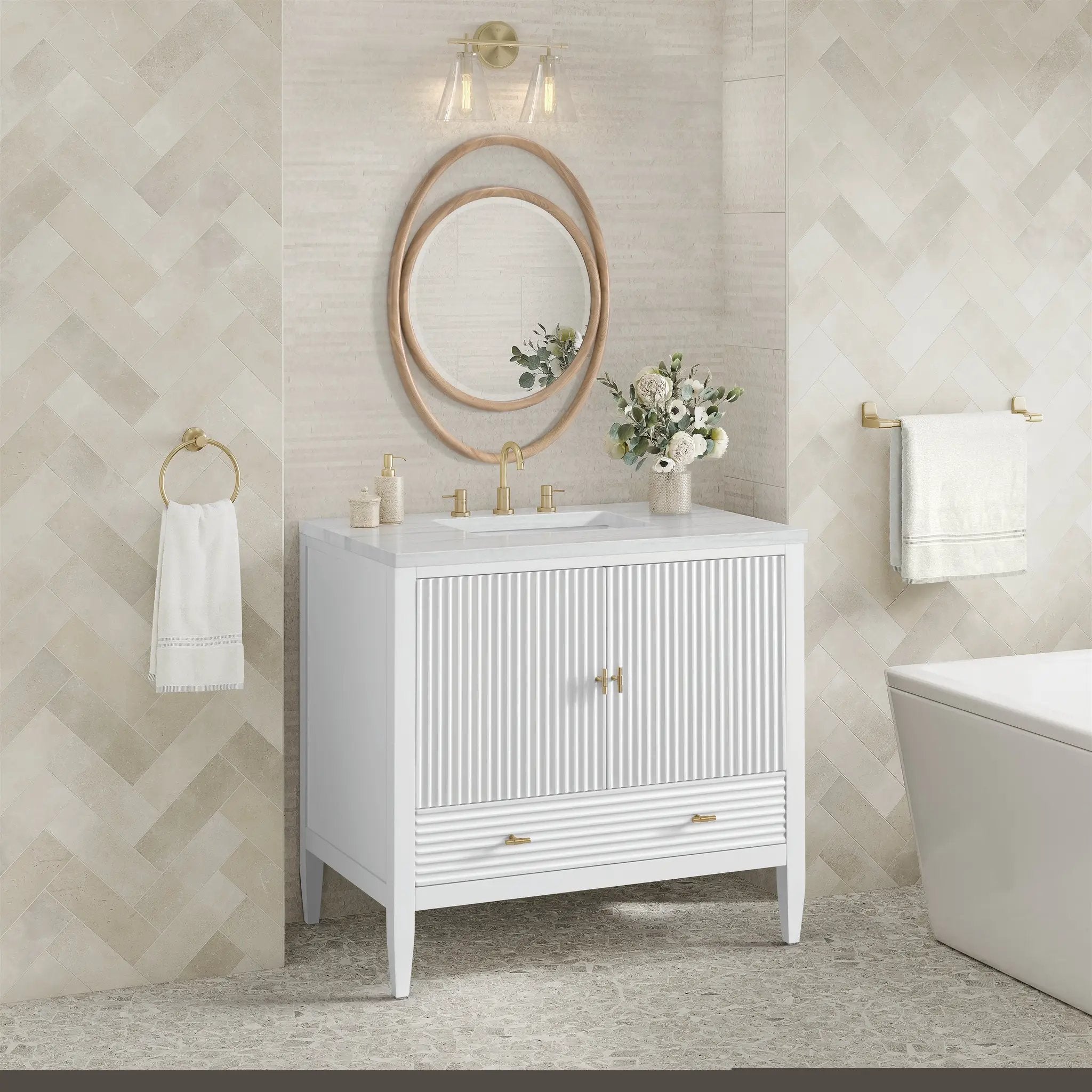 bright white vanity