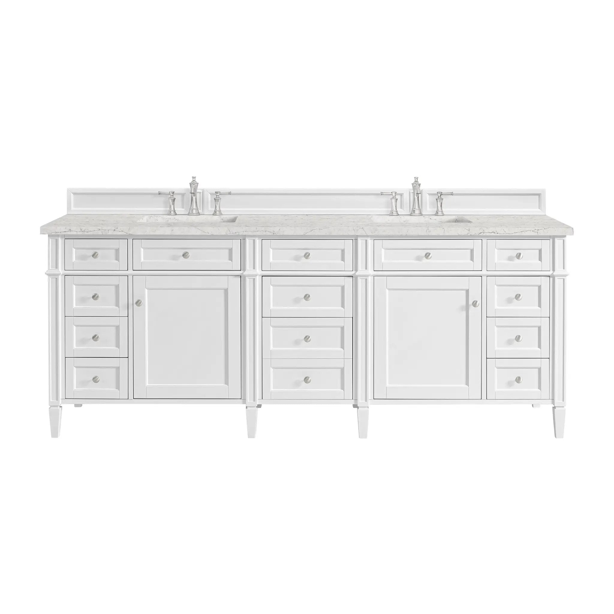 James Martin Brittany 84" Double Vanity Set - Bright White by James Martin Vanities