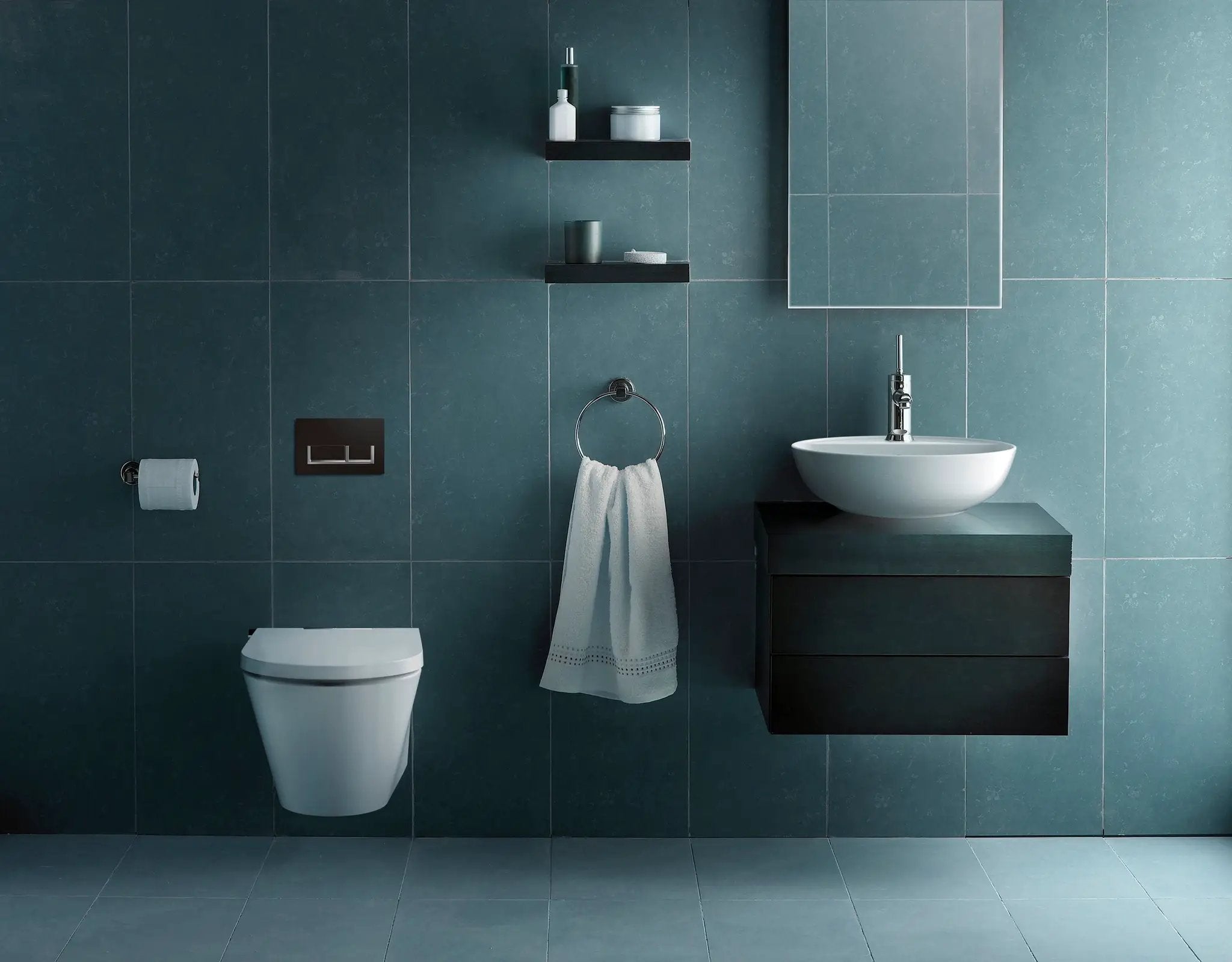 white smart toilet bowl