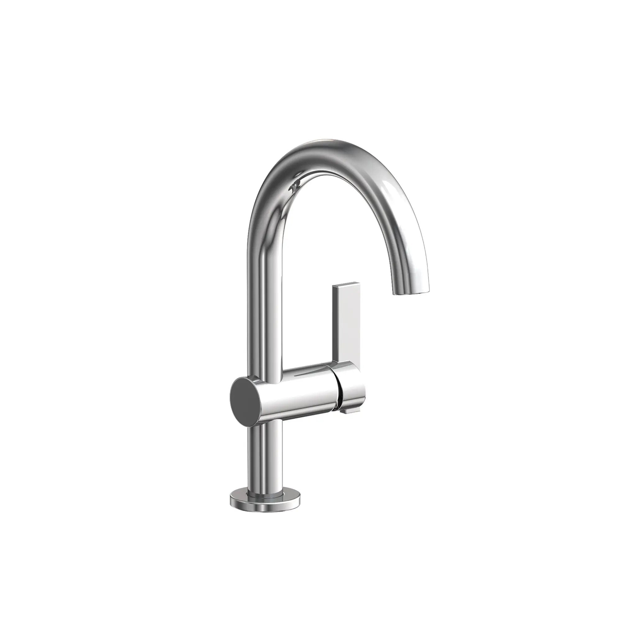 polished chrome lavatory faucet