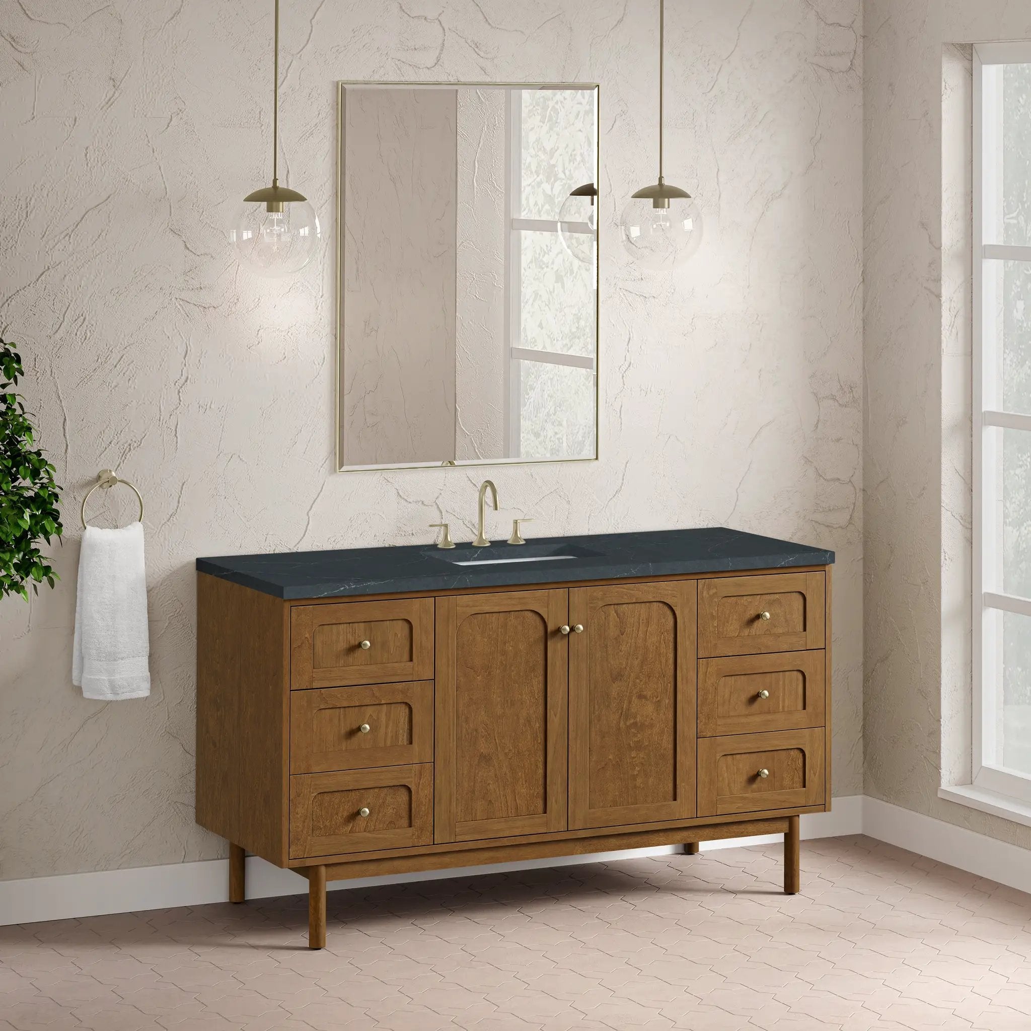 honey oak vanity