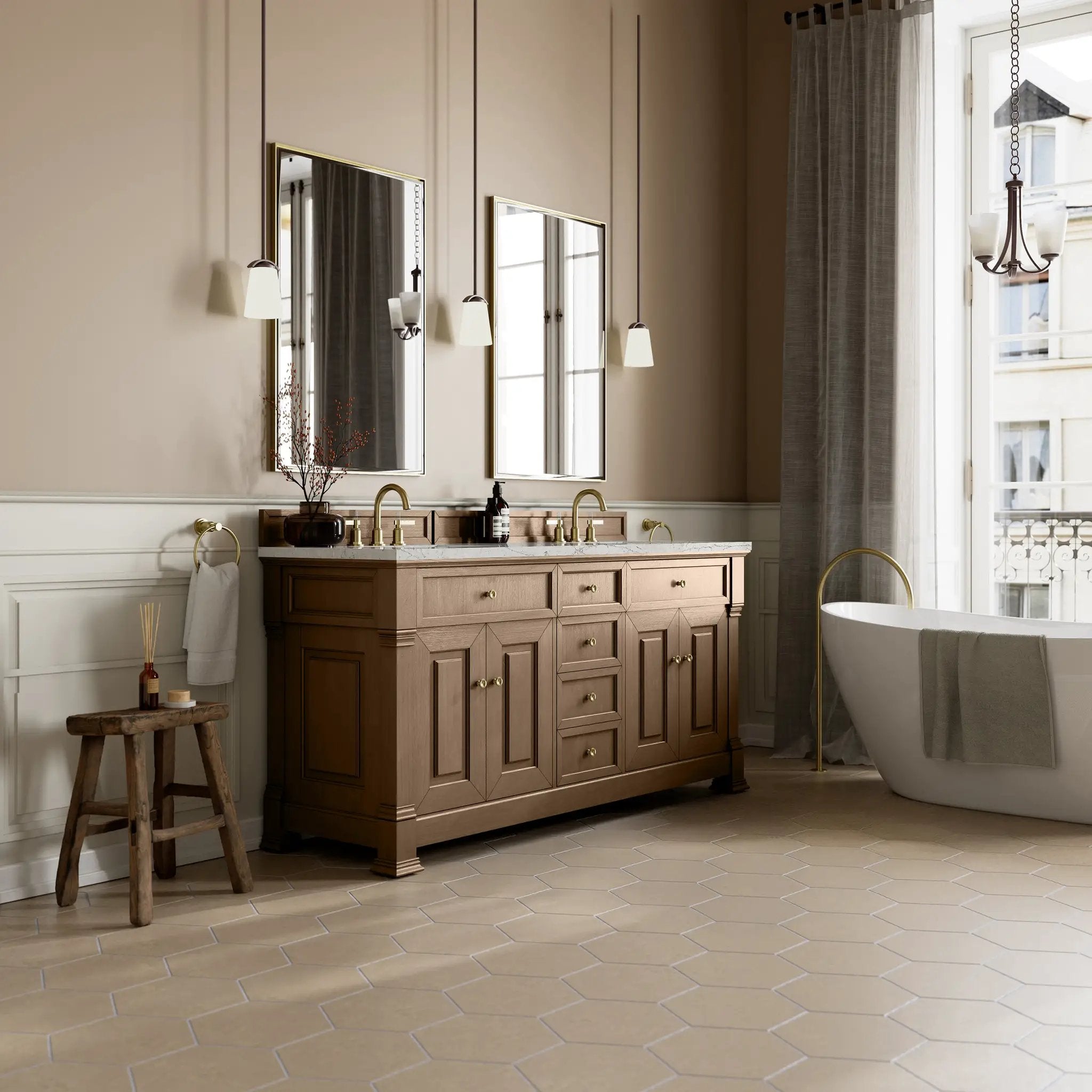 pecan vanity