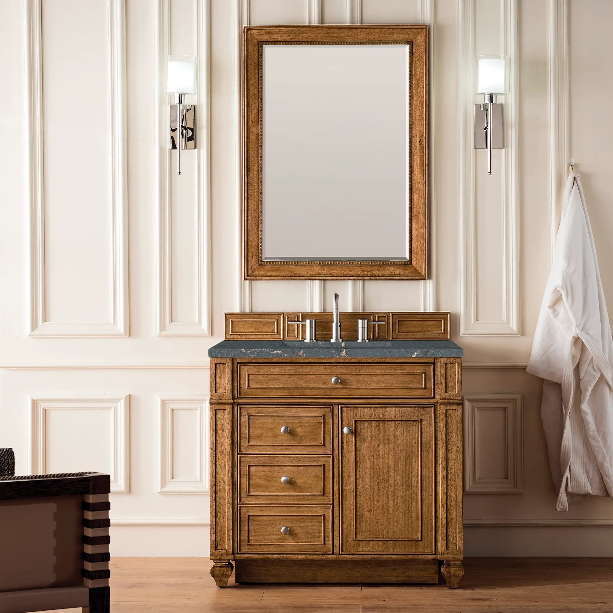 saddle brown vanity