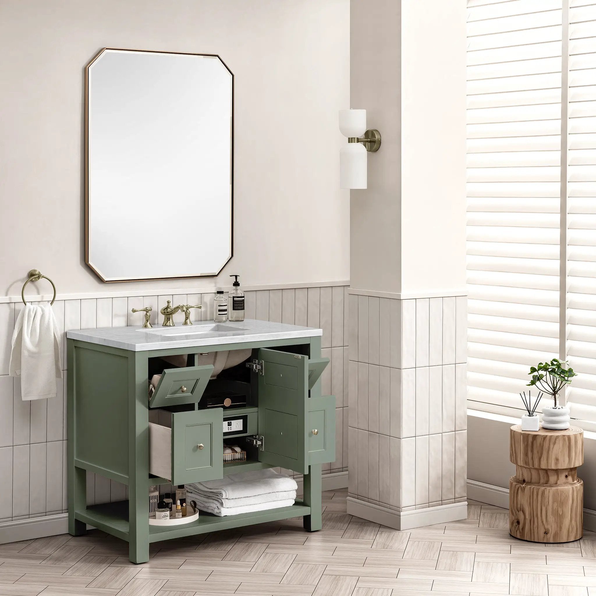 smokey celadon vanity