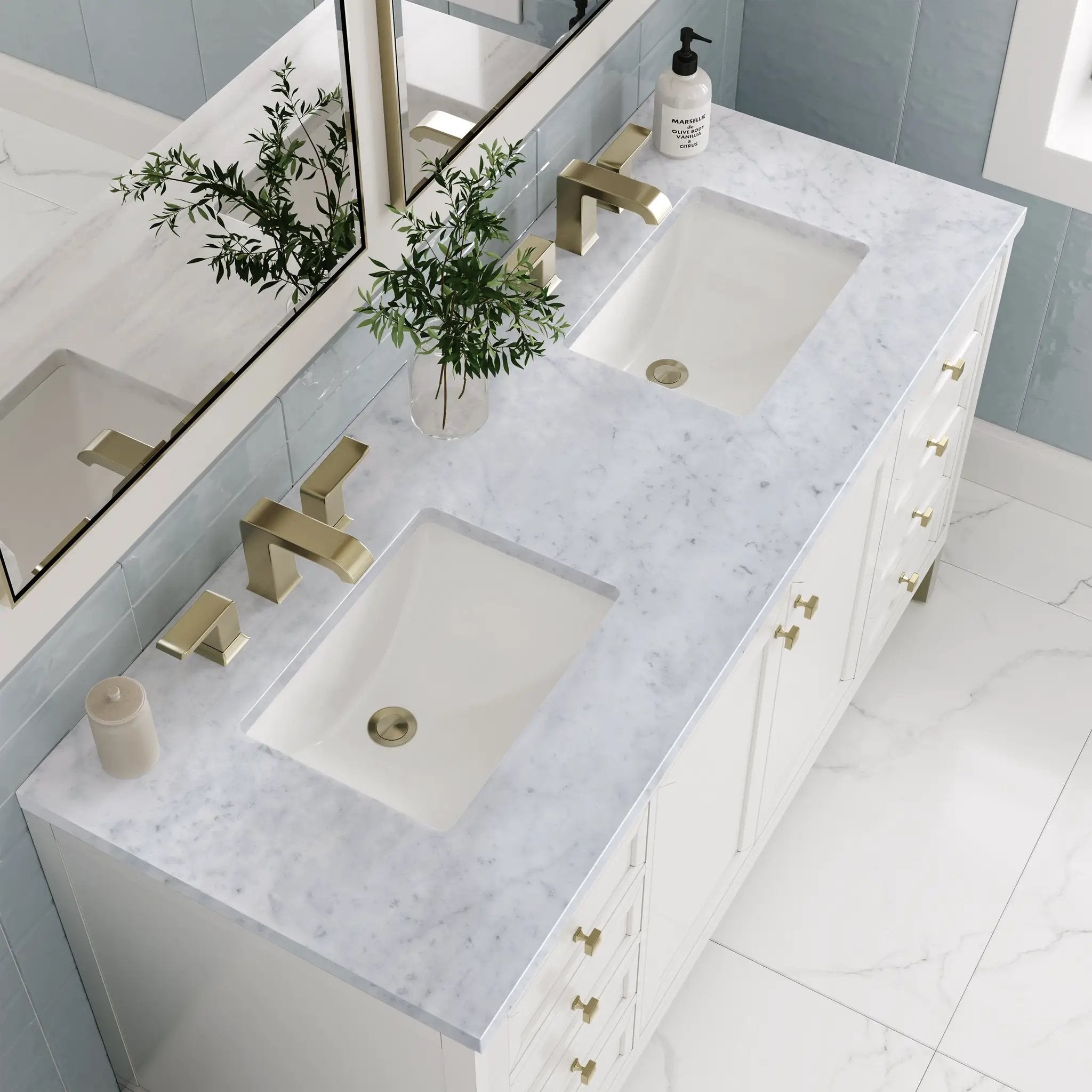 glossy white vanity