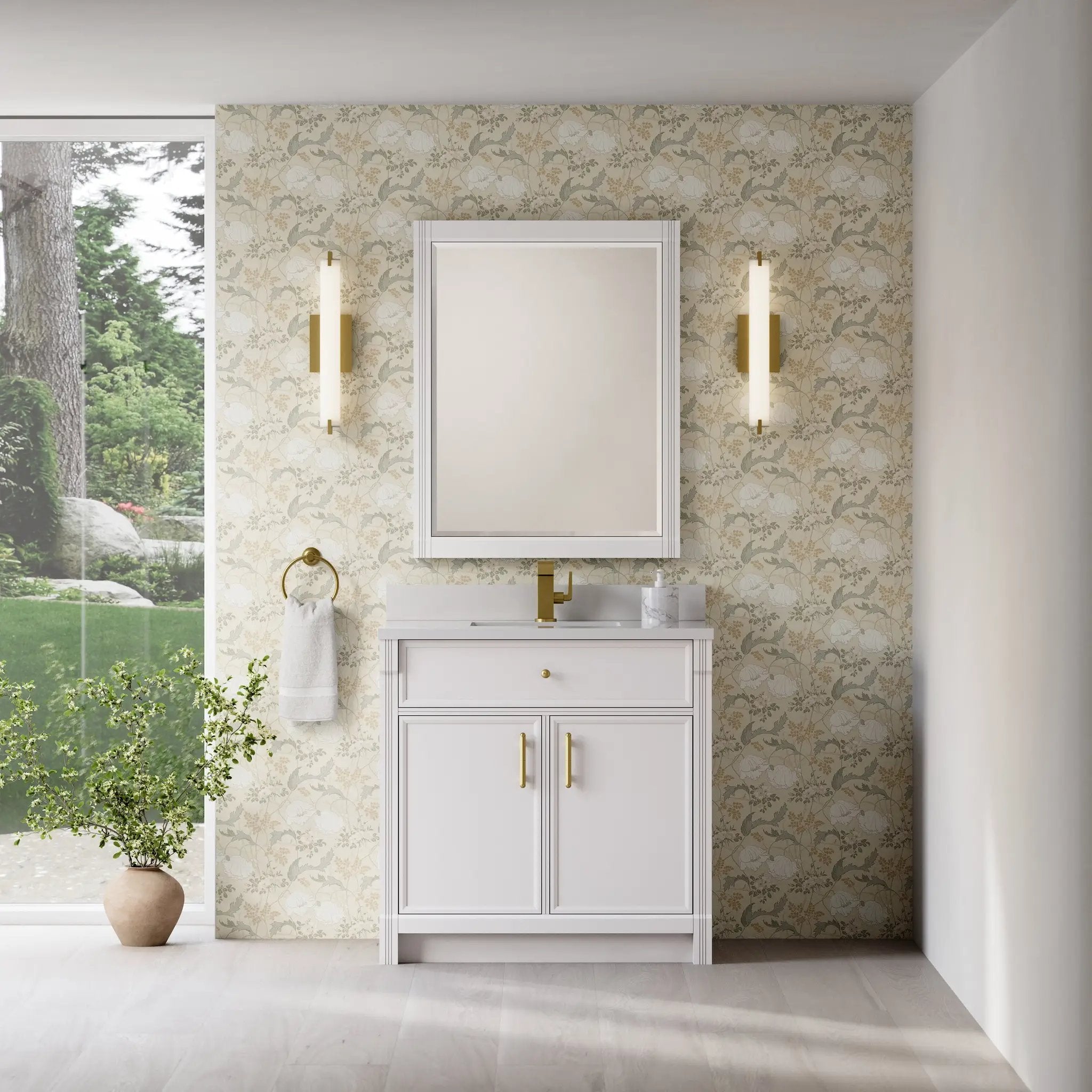 bright white vanity